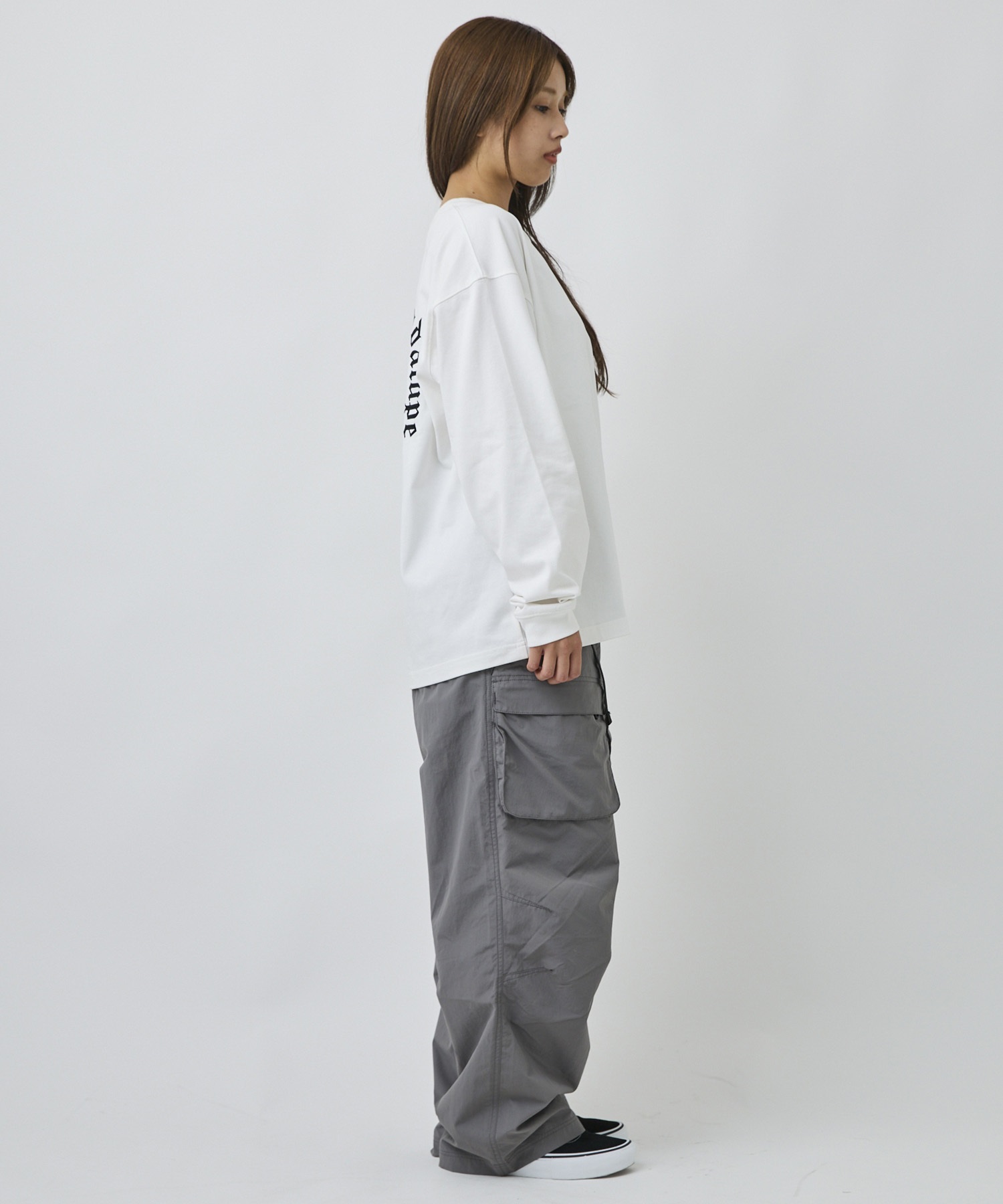 DEAR LAUREL ディアローレル 長袖 Tシャツ ロンT メンズ バックプリント DL26F-2201(WHT-M)