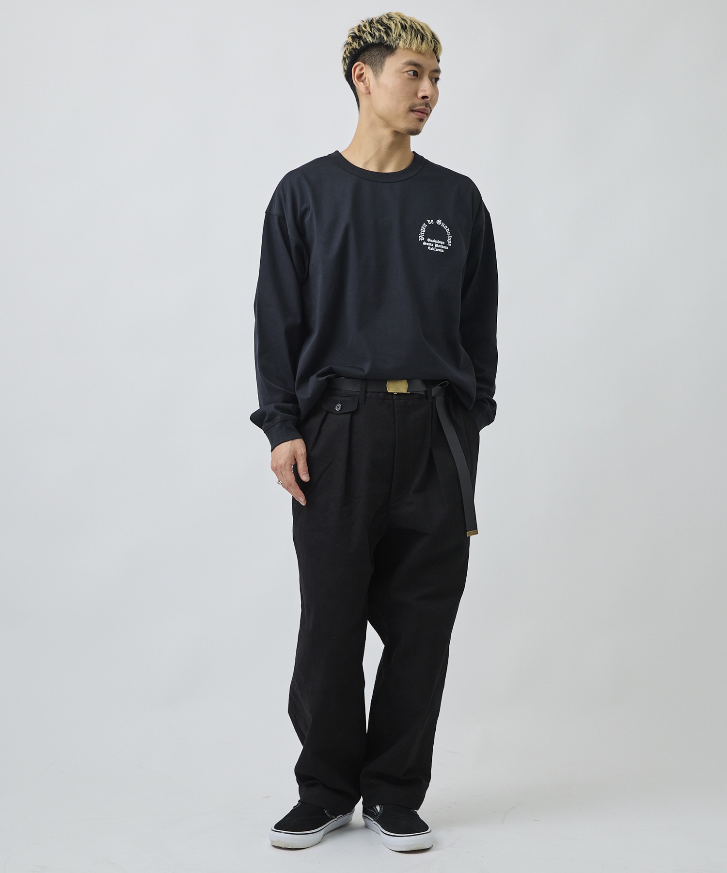 DEAR LAUREL ディアローレル 長袖 Tシャツ ロンT メンズ バックプリント DL26F-2201(WHT-M)