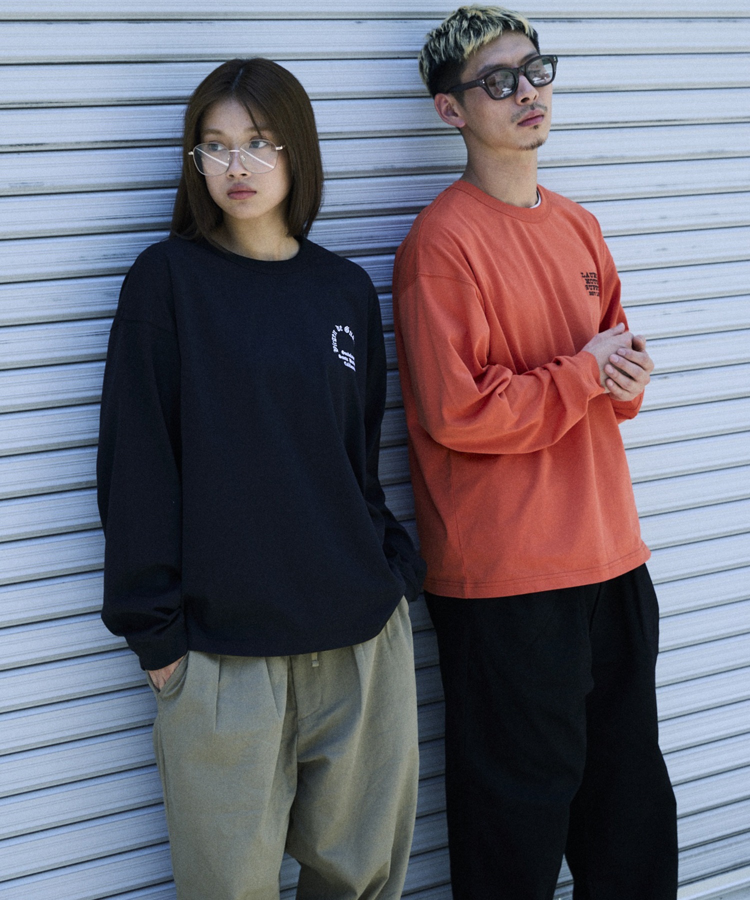 DEAR LAUREL ディアローレル 長袖 Tシャツ ロンT メンズ バックプリント DL26F-2201(WHT-M)