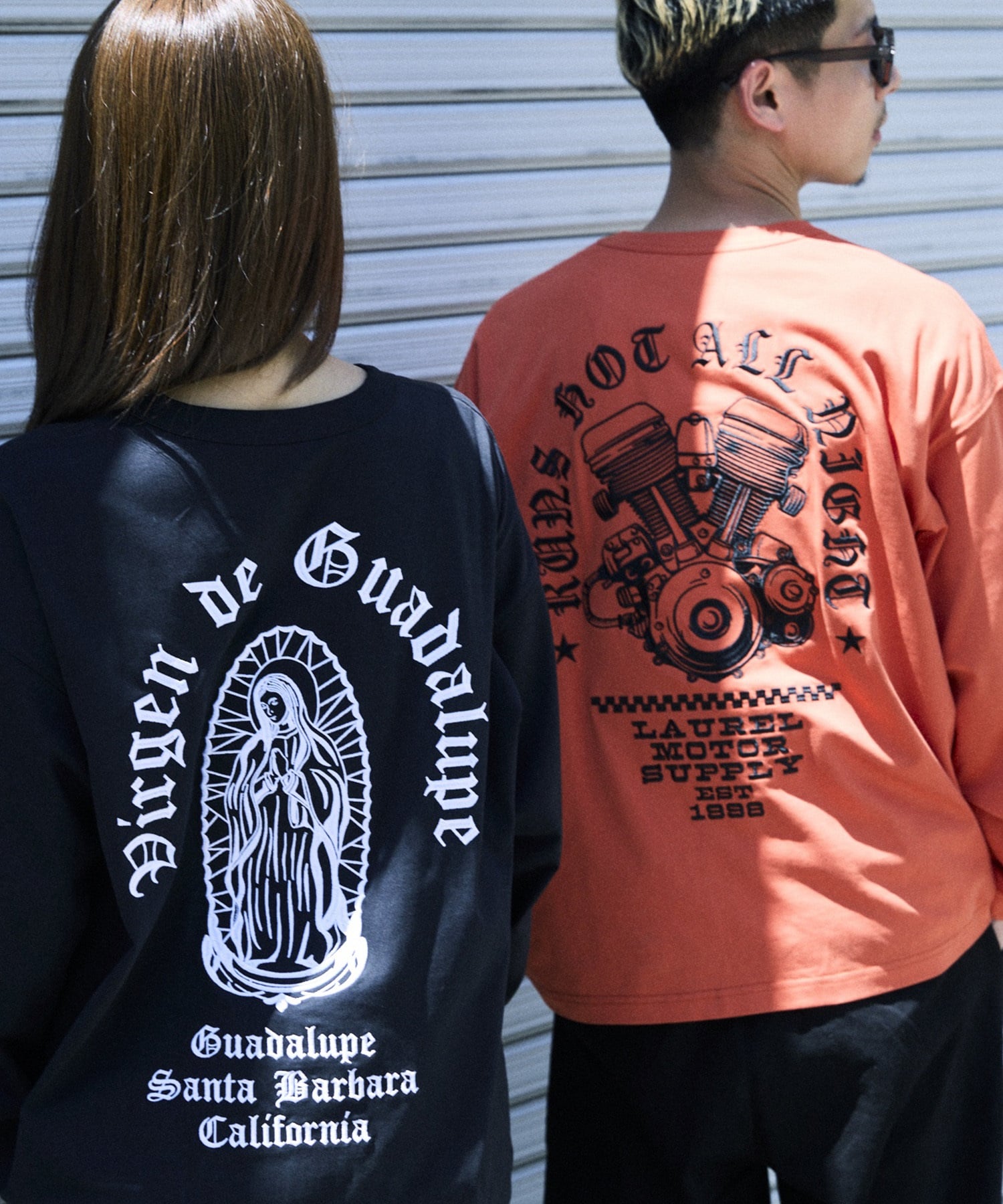 DEAR LAUREL ディアローレル 長袖 Tシャツ ロンT メンズ バックプリント DL26F-2201(WHT-M)