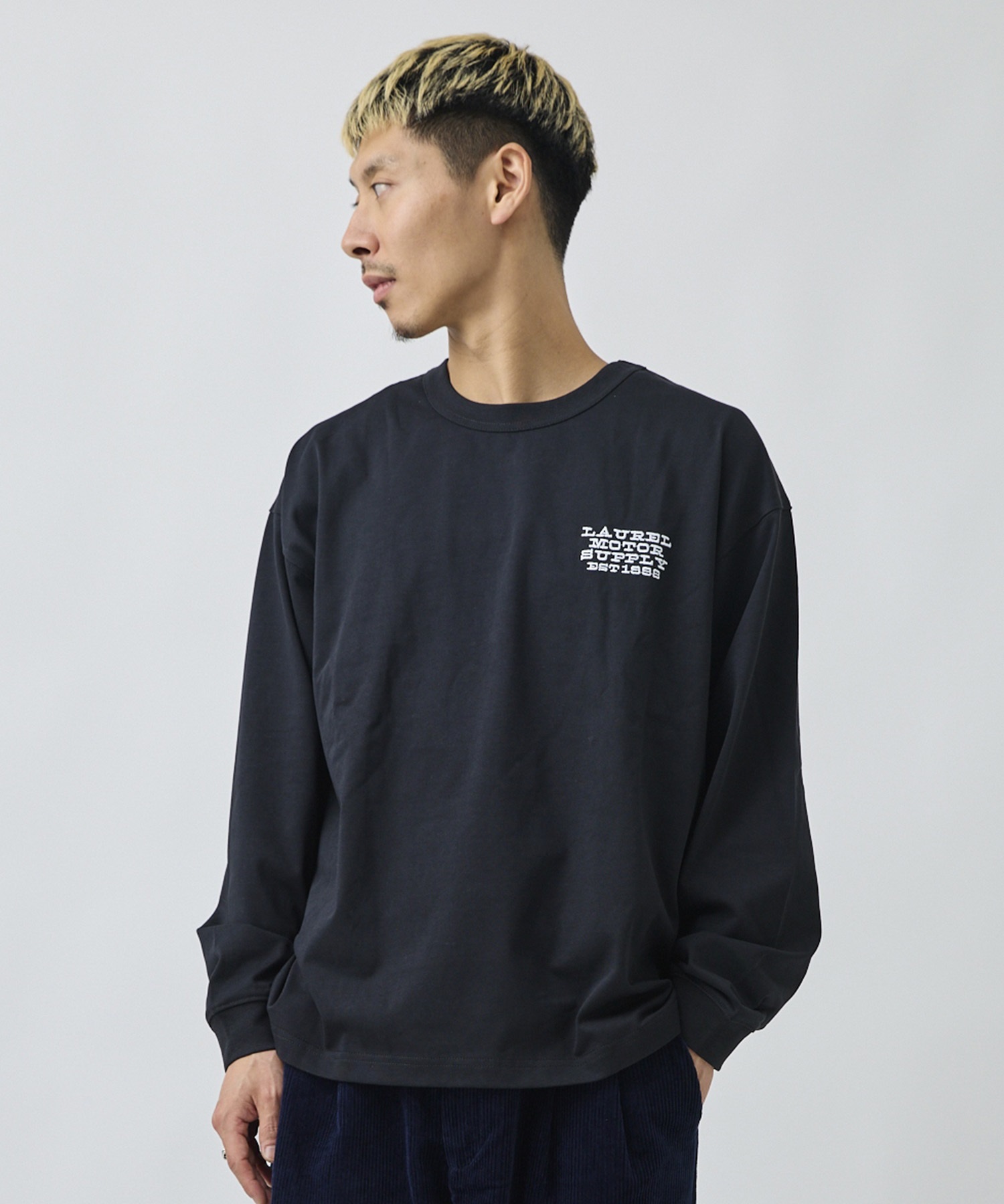DEAR LAUREL ディアローレル 長袖 Tシャツ ロンT メンズ バックプリント DL26F-2203(WHT-M)
