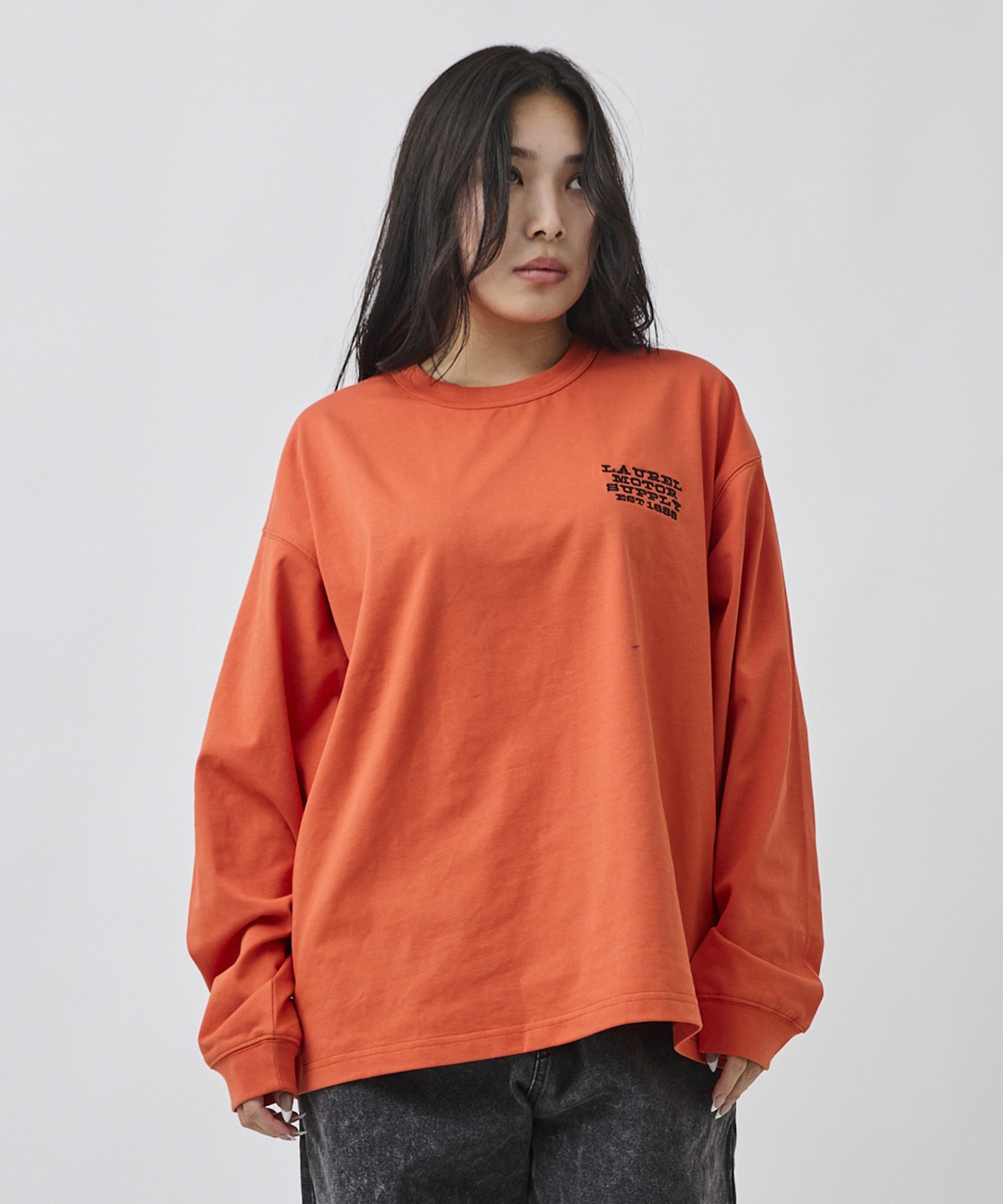 DEAR LAUREL ディアローレル 長袖 Tシャツ ロンT メンズ バックプリント DL26F-2203(WHT-M)