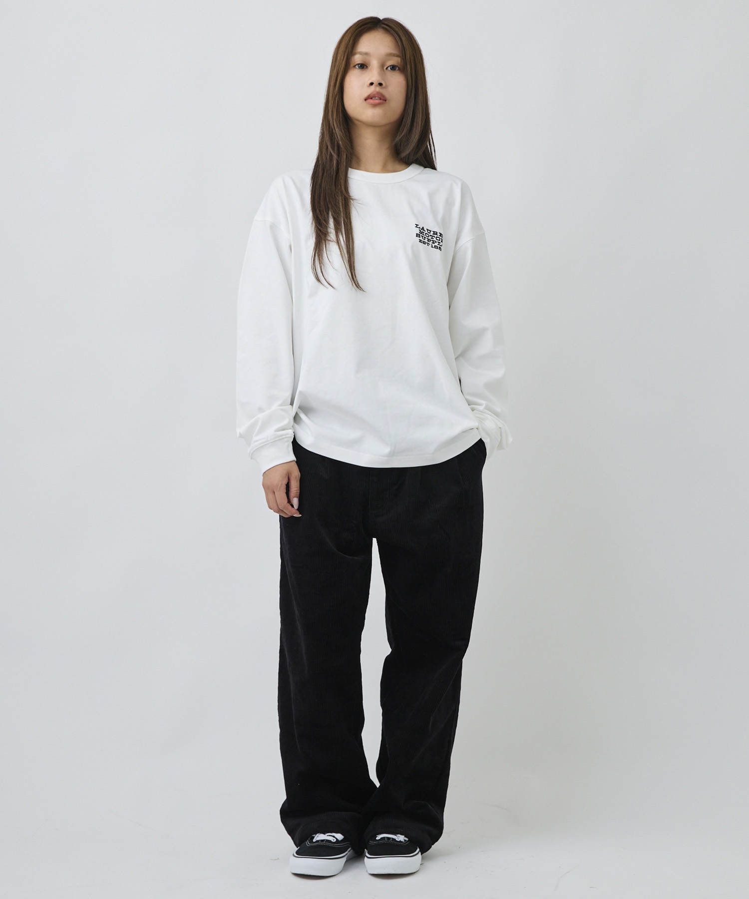 DEAR LAUREL ディアローレル 長袖 Tシャツ ロンT メンズ バックプリント DL26F-2203(WHT-M)