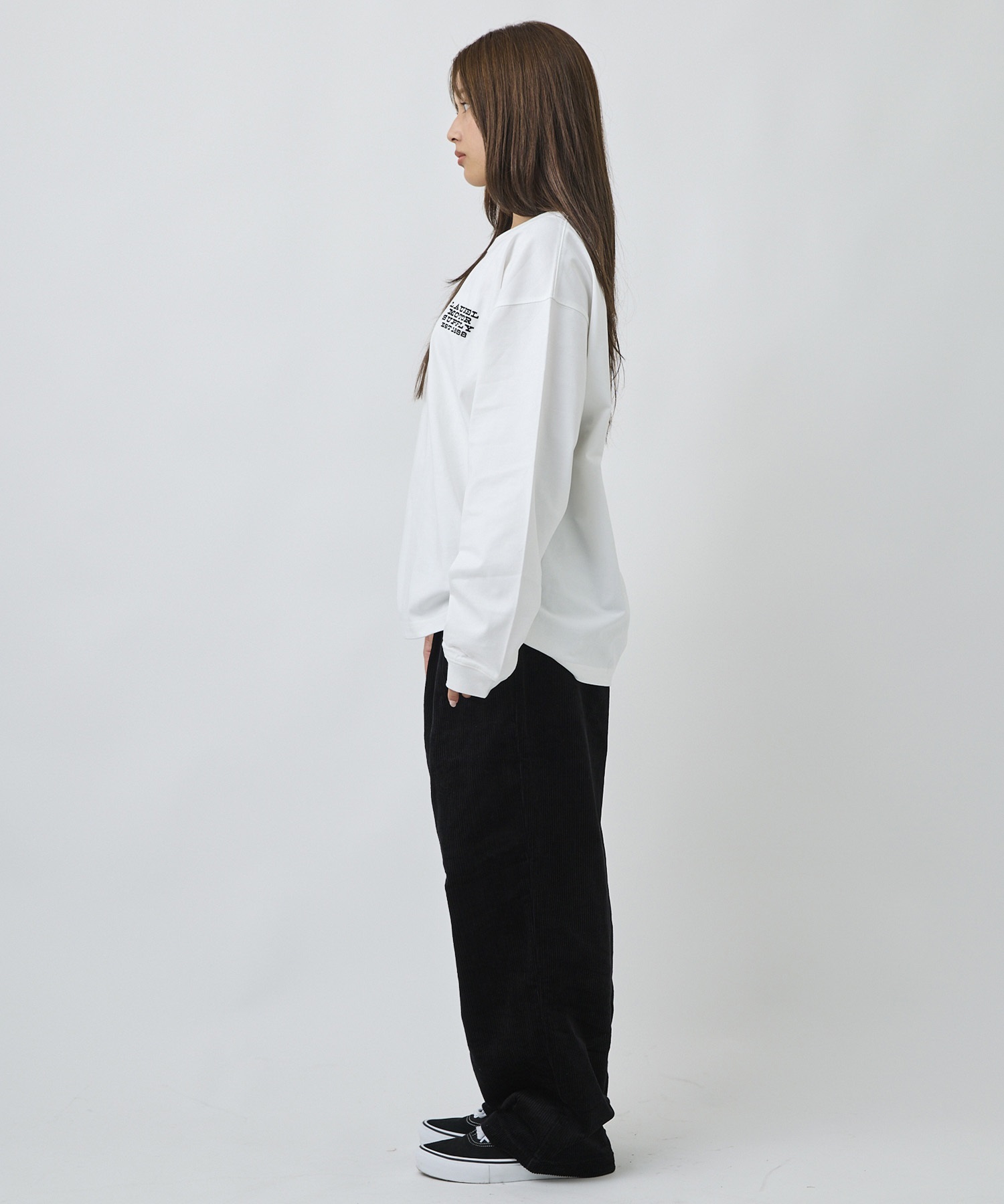 DEAR LAUREL ディアローレル 長袖 Tシャツ ロンT メンズ バックプリント DL26F-2203(WHT-M)