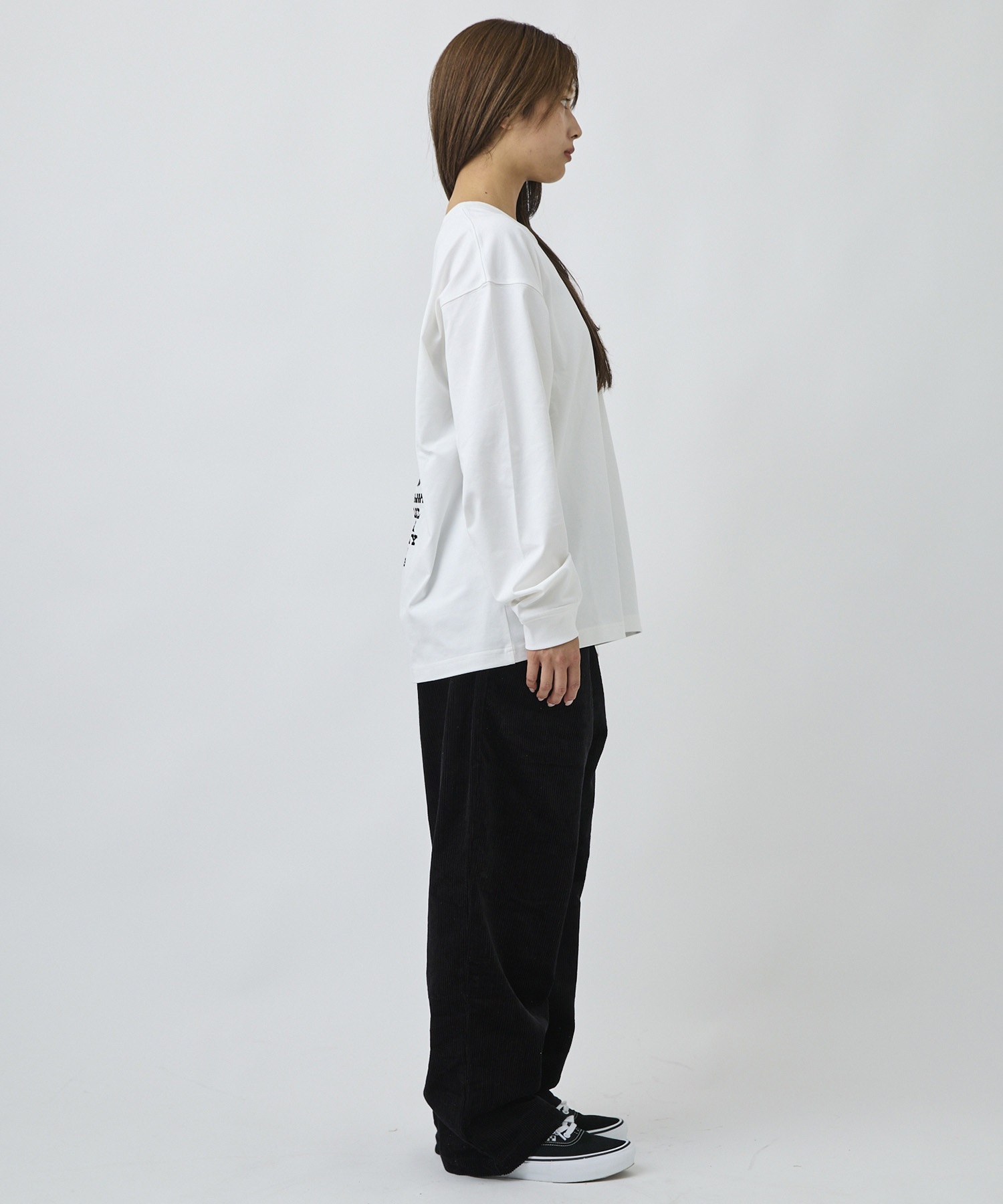 DEAR LAUREL ディアローレル 長袖 Tシャツ ロンT メンズ バックプリント DL26F-2203(WHT-M)