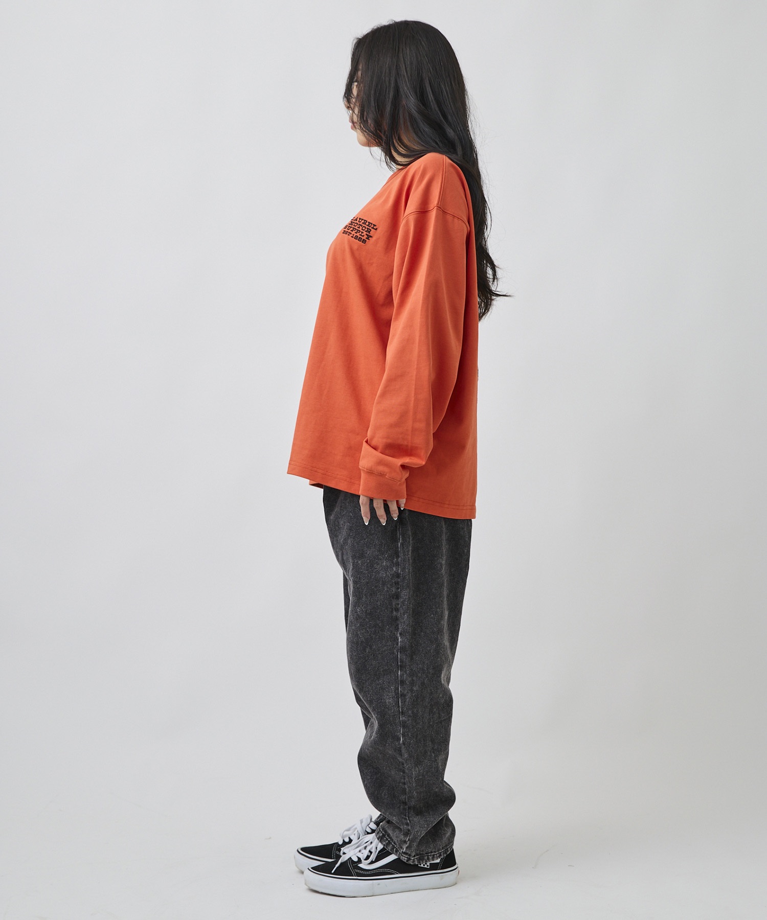 DEAR LAUREL ディアローレル 長袖 Tシャツ ロンT メンズ バックプリント DL26F-2203(WHT-M)