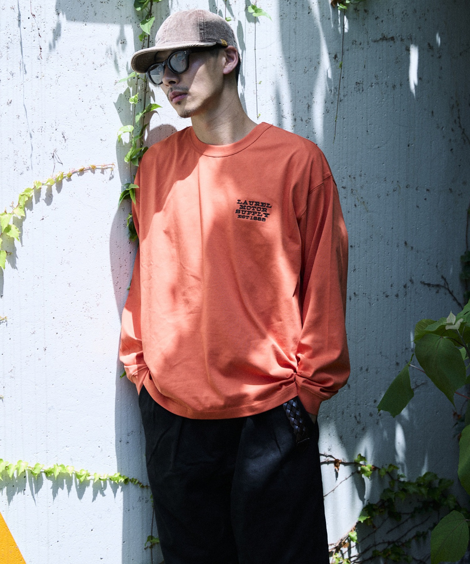 DEAR LAUREL ディアローレル 長袖 Tシャツ ロンT メンズ バックプリント DL26F-2203(WHT-M)