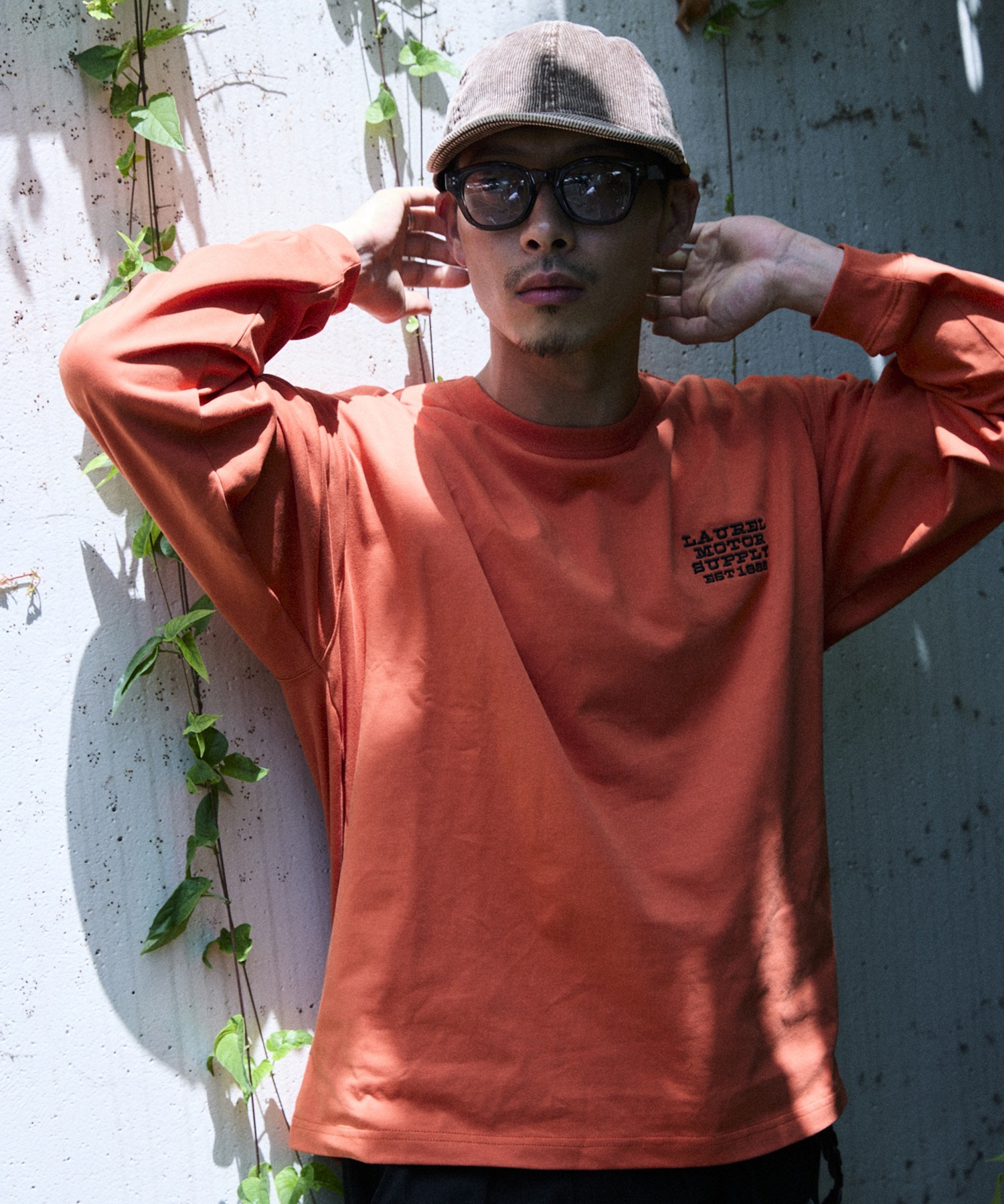 DEAR LAUREL ディアローレル 長袖 Tシャツ ロンT メンズ バックプリント DL26F-2203(WHT-M)