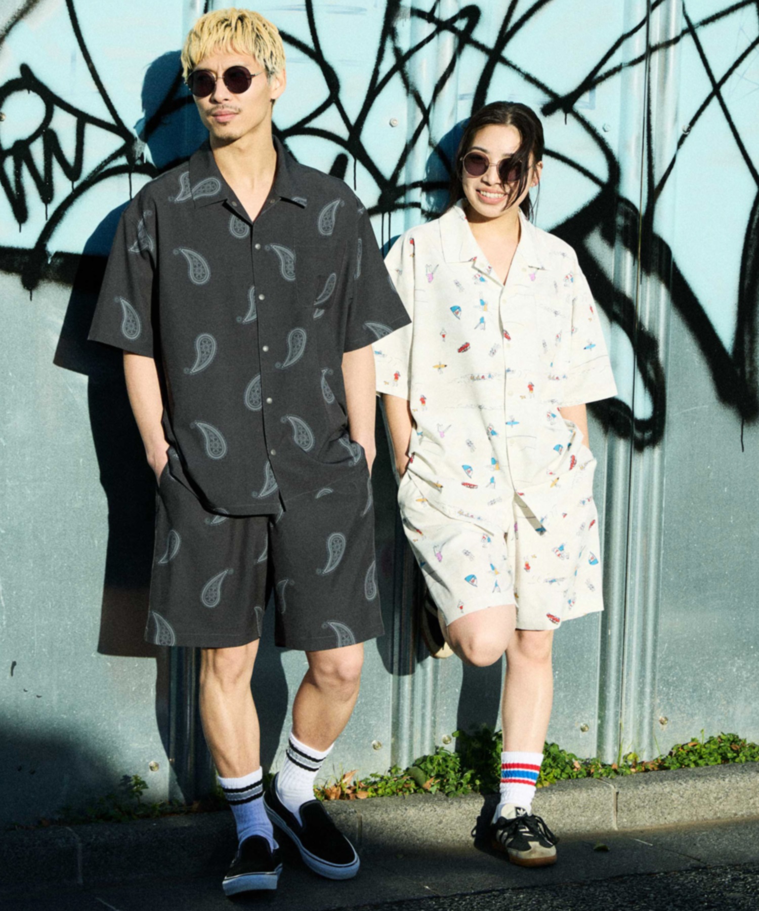 DEAR LAUREL ディアローレル 半袖 シャツ メンズ 水陸両用 VACATION SHIRT DL26S-2403(BLK-M)