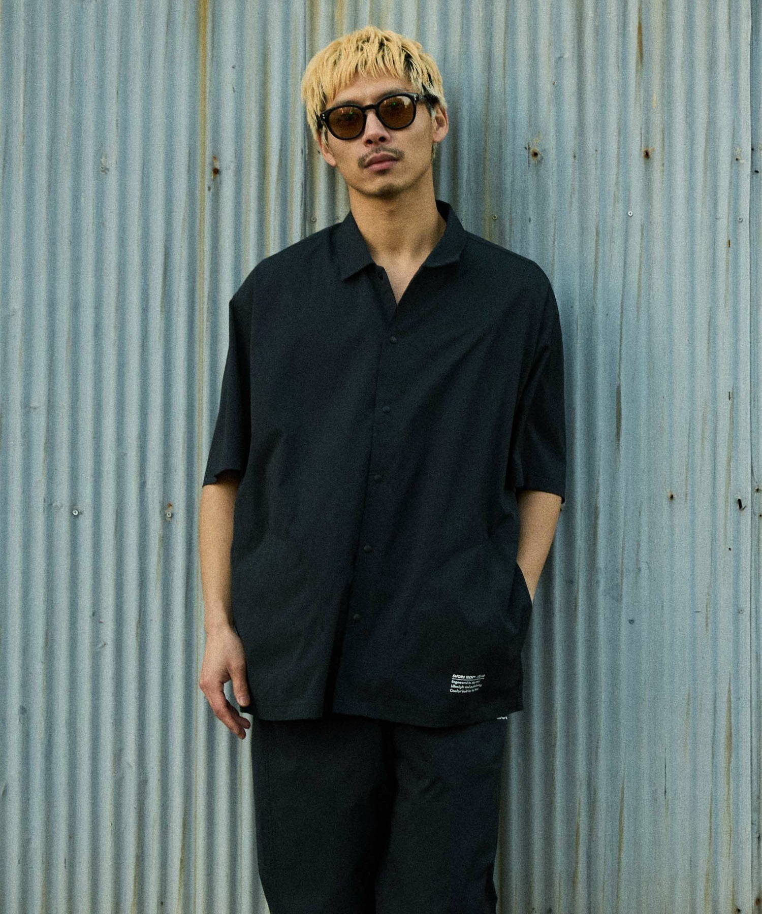 DEAR LAUREL ディアローレル 半袖 シャツ メンズ セットアップ対応 SHORE TECH SS SHIRT DL26S-2402(BLK-M)