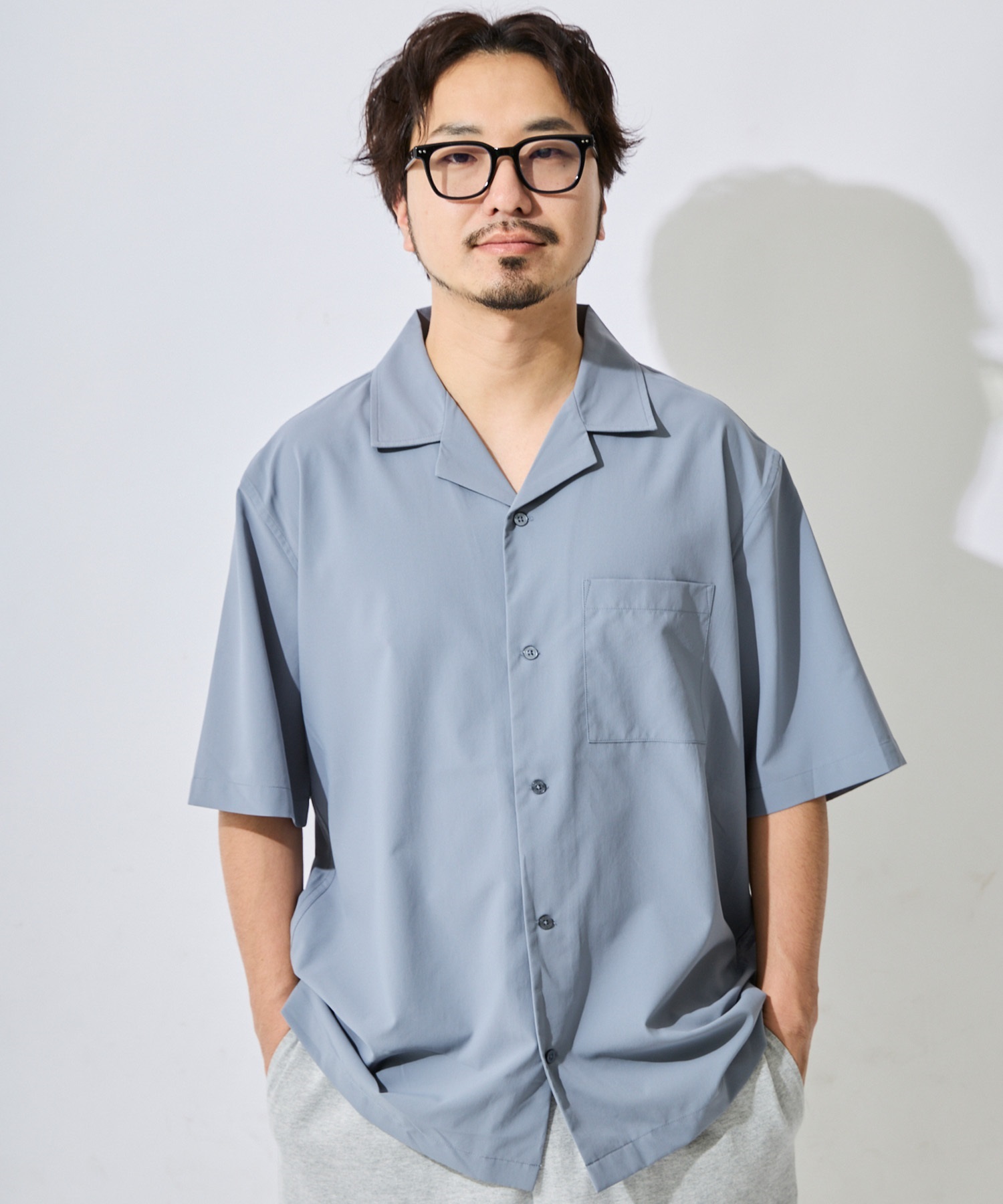 DEAR LAUREL ディアローレル 半袖 シャツ メンズ シンプル D26S2401(BLK-M)