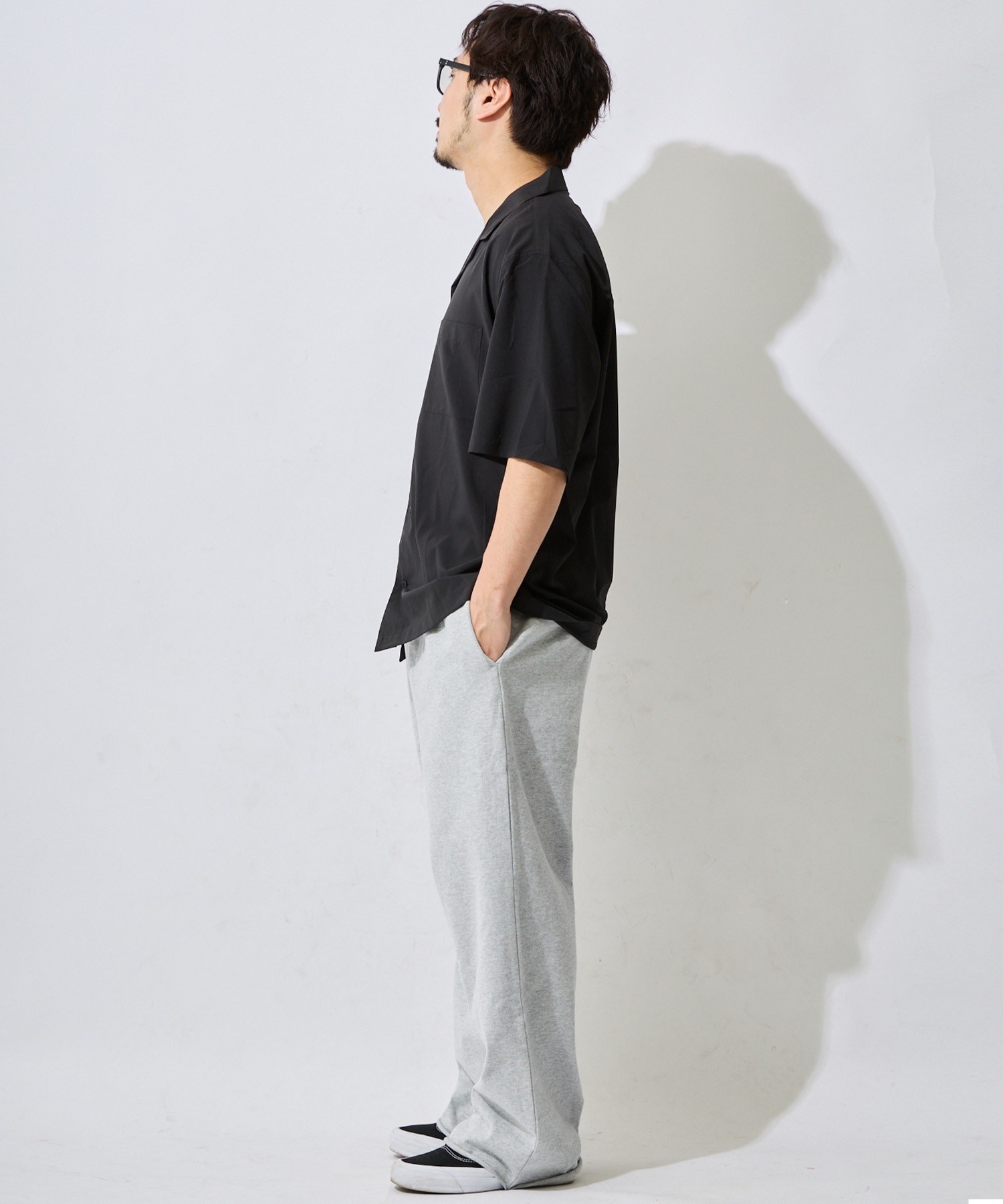 DEAR LAUREL ディアローレル 半袖 シャツ メンズ シンプル D26S2401(BLK-M)
