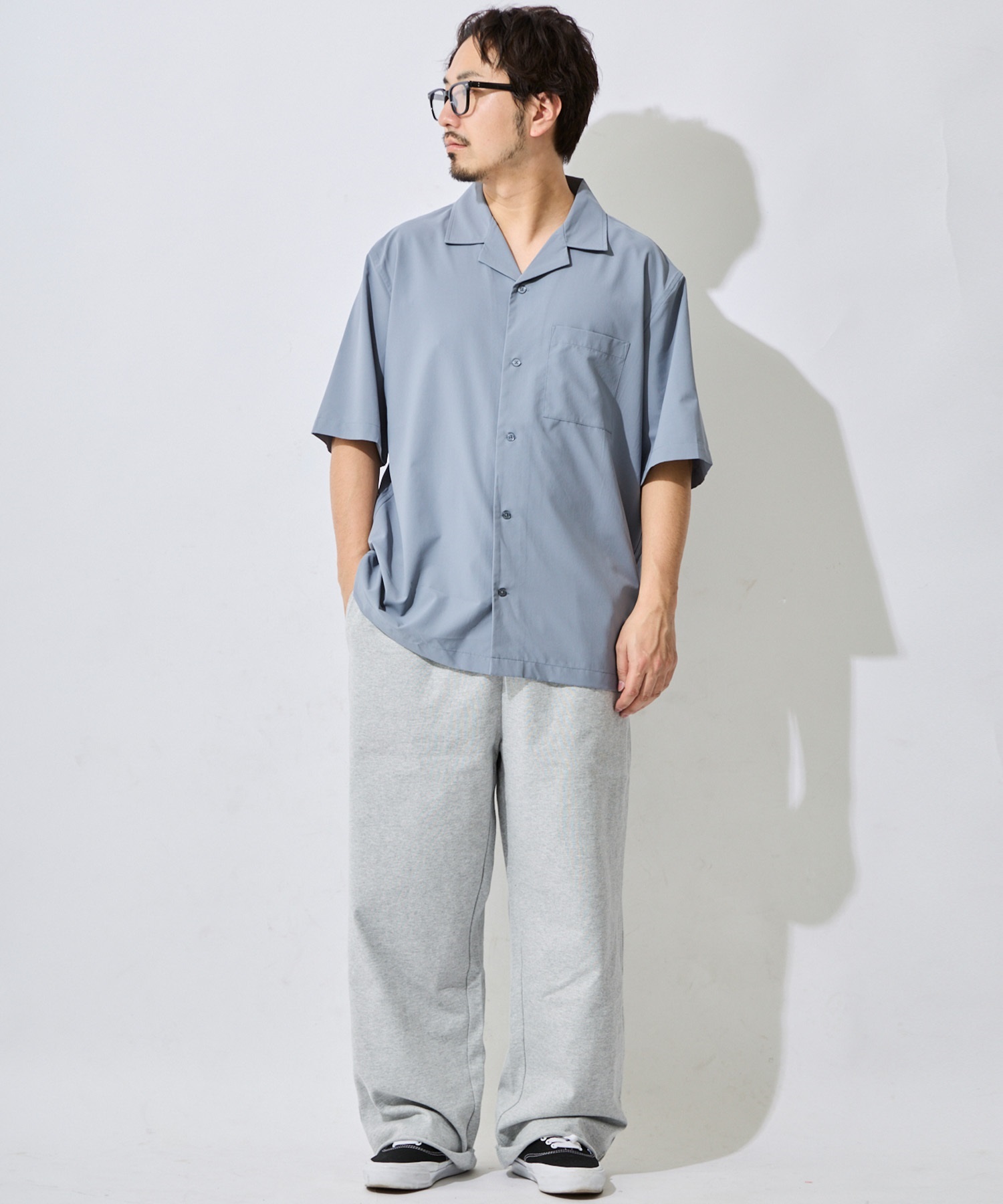 DEAR LAUREL ディアローレル 半袖 シャツ メンズ シンプル D26S2401(BLK-M)
