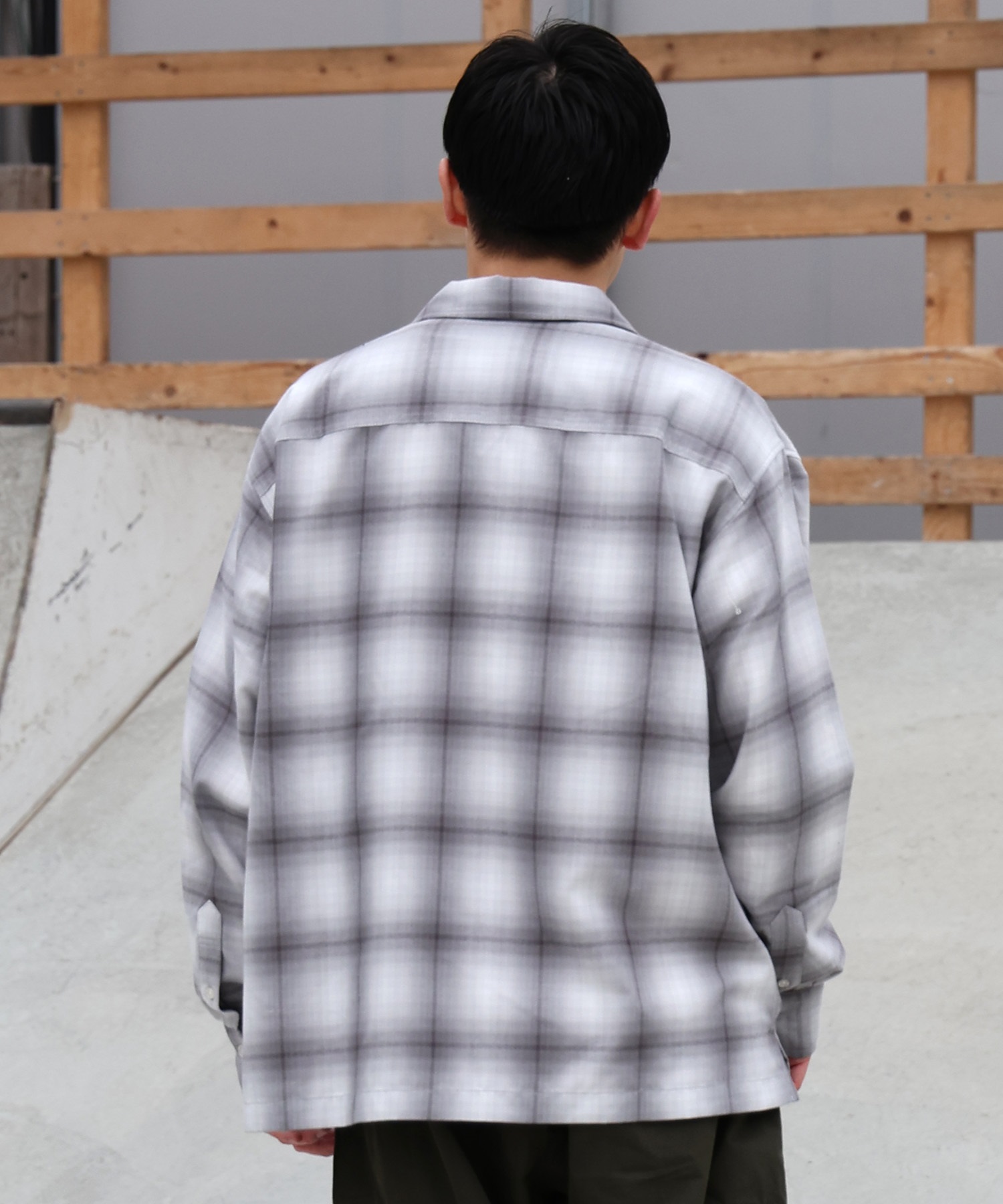 DEAR LAUREL ディアローレル 長袖 シャツ メンズ オンブレチェック 吸水速乾 DL26S-2601(BLK-M)