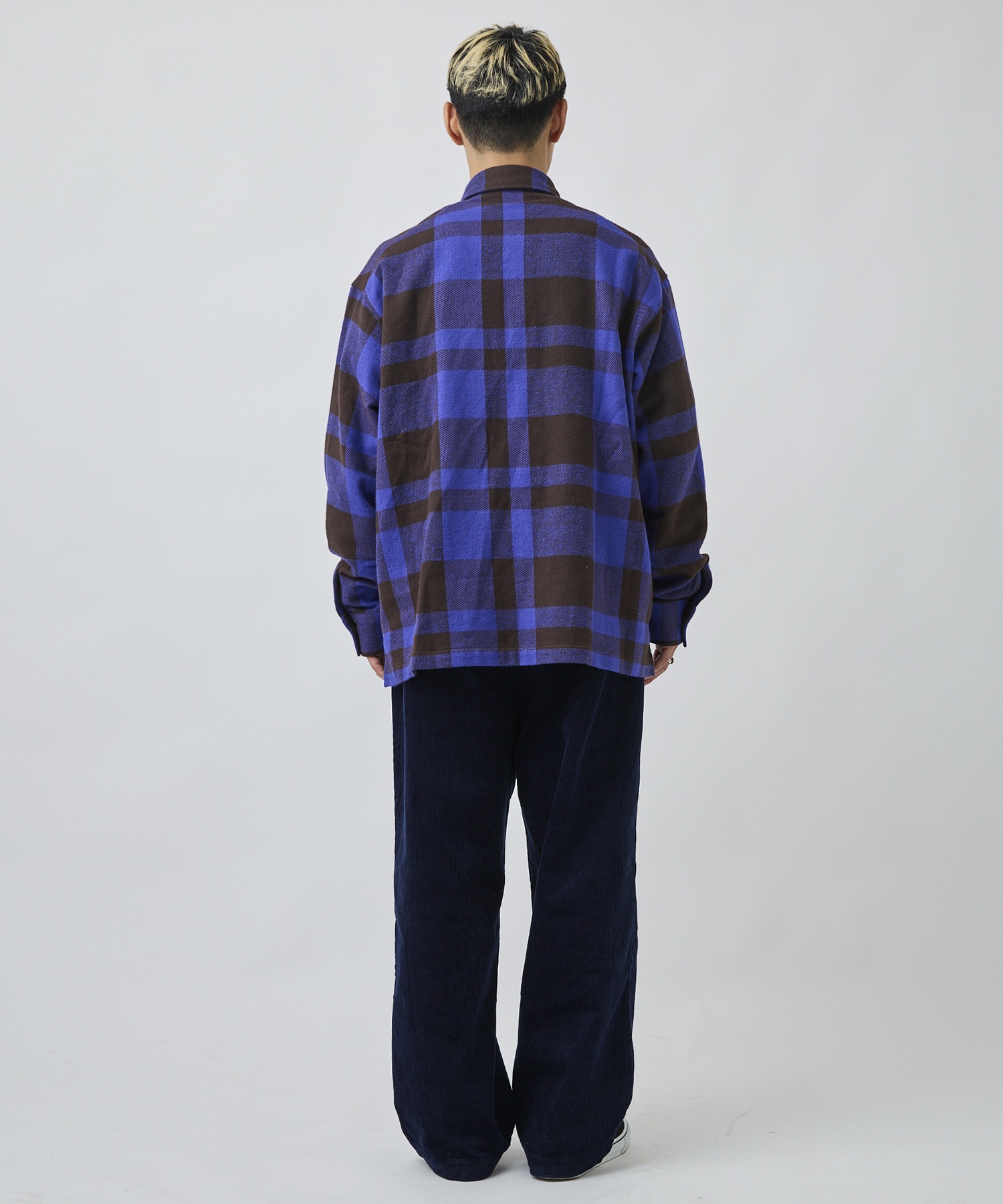 DEAR LAUREL ディアローレル 長袖 シャツ メンズ ネルシャツ チェックシャツ DL26F-2602(BRN-M)