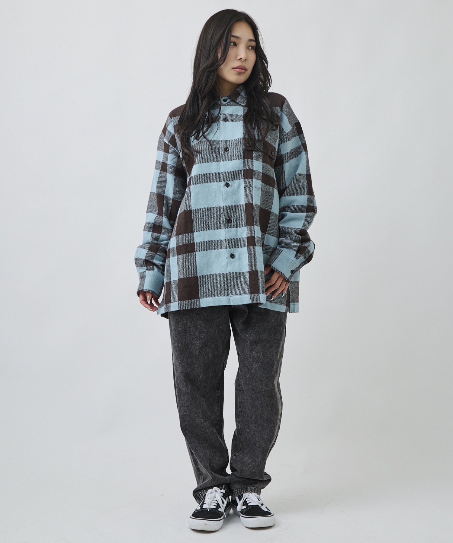 DEAR LAUREL ディアローレル 長袖 シャツ メンズ ネルシャツ チェックシャツ DL26F-2602(BRN-M)