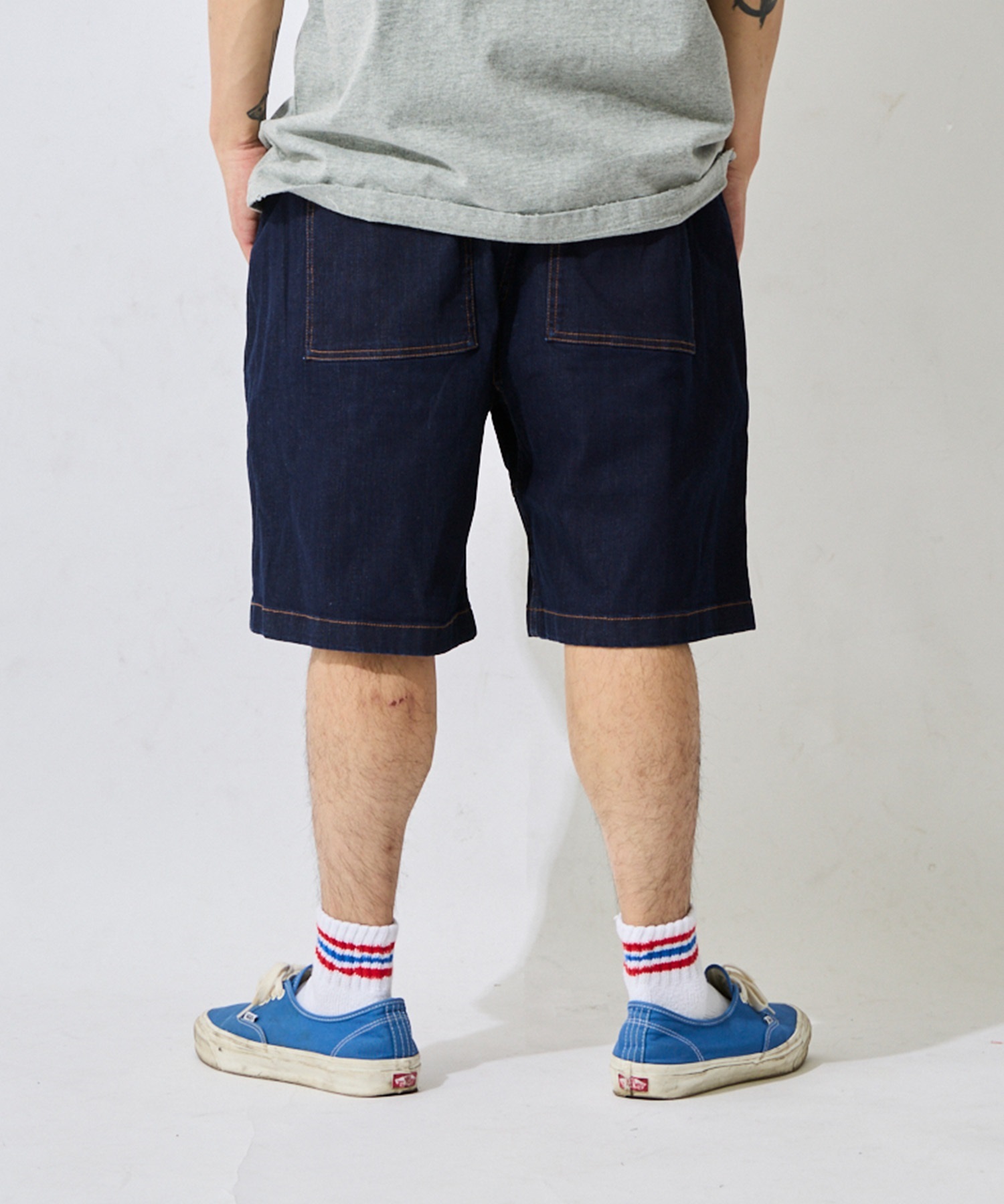 DEAR LAUREL ディアローレル ハーフパンツ ショートパンツ メンズ シンプル DENIM LOOSE SHORT GMP6-S2067(BLU-M)