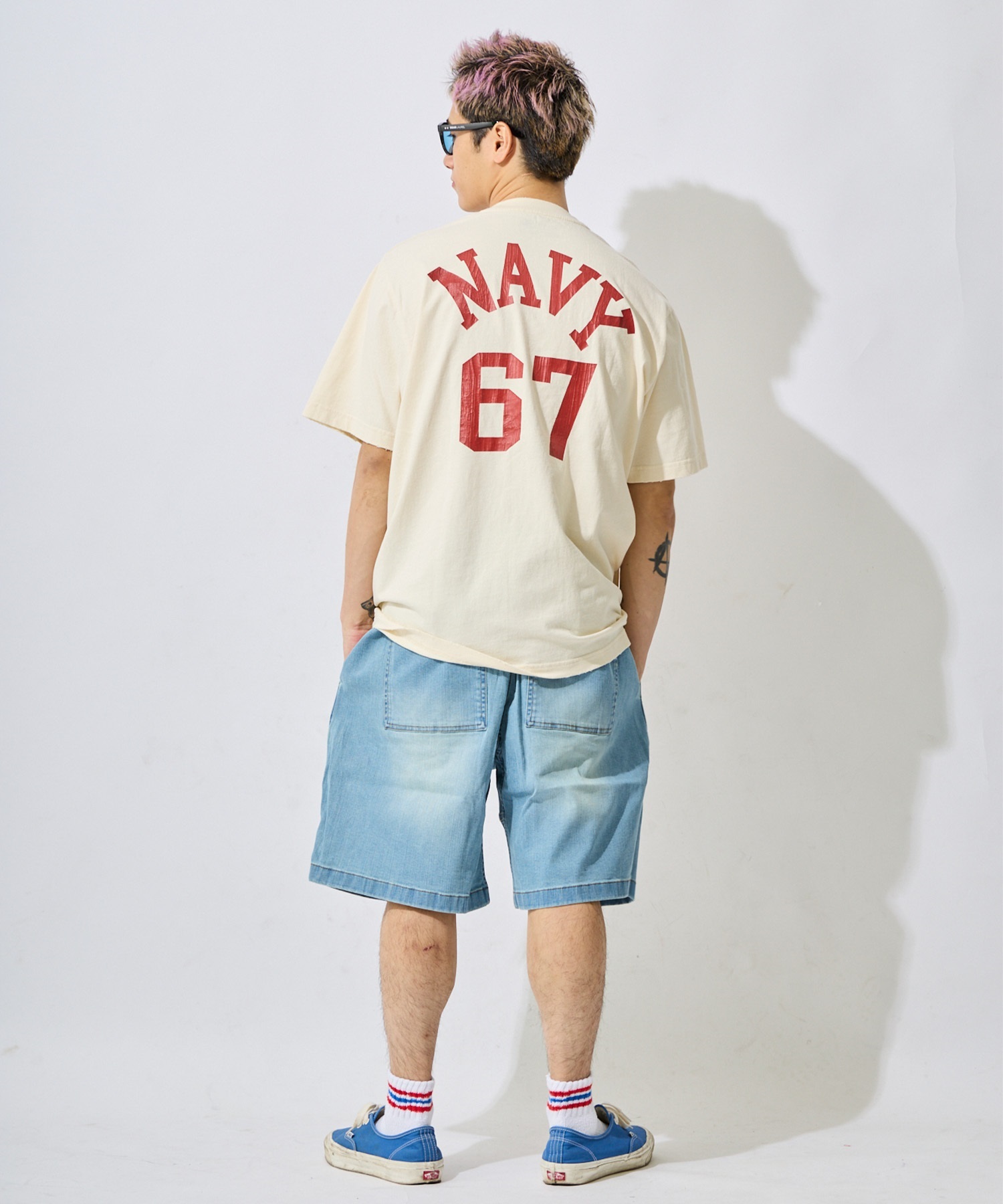 DEAR LAUREL ディアローレル ハーフパンツ ショートパンツ メンズ シンプル DENIM LOOSE SHORT GMP6-S2067(BLU-M)