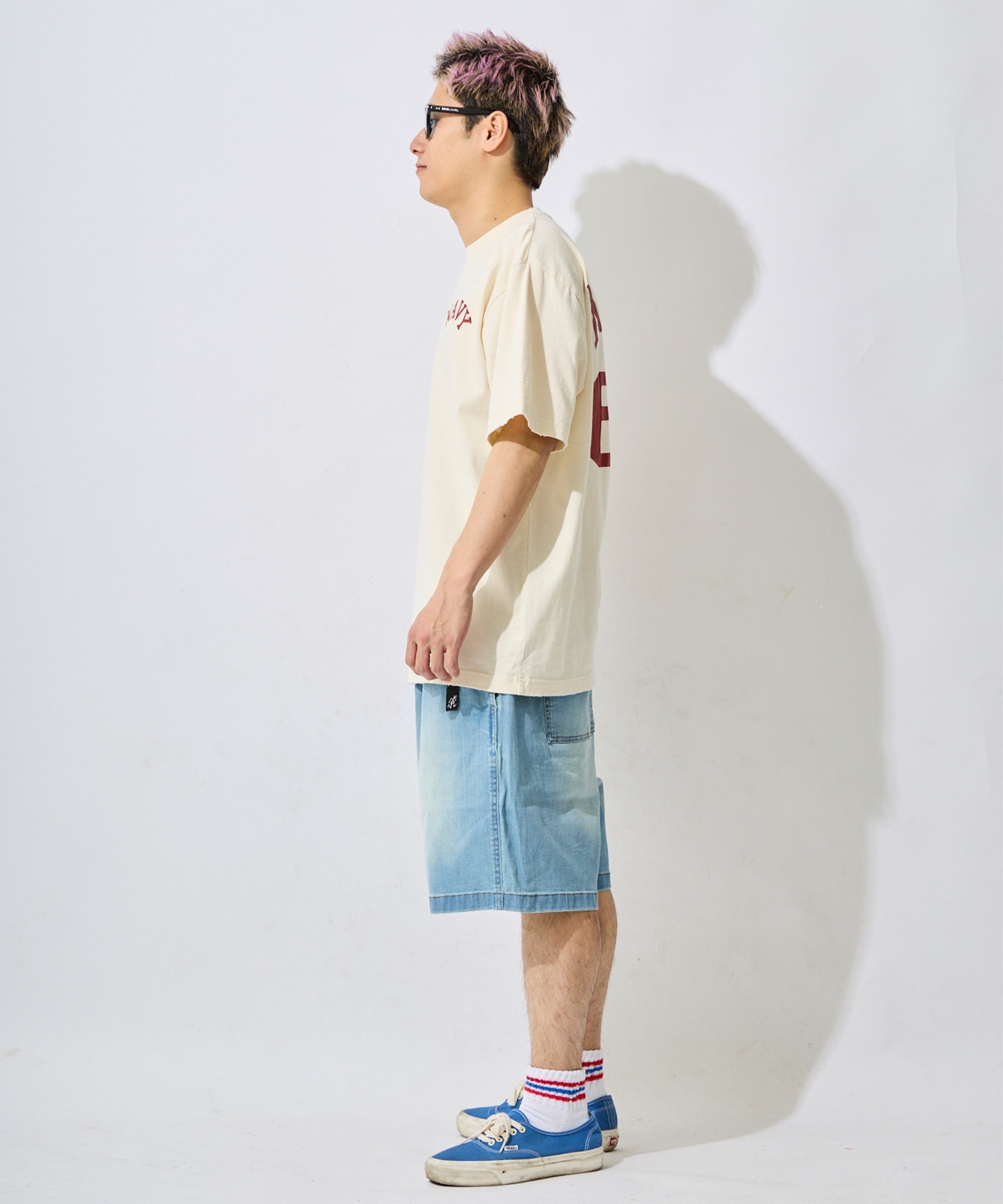 DEAR LAUREL ディアローレル ハーフパンツ ショートパンツ メンズ シンプル DENIM LOOSE SHORT GMP6-S2067(BLU-M)