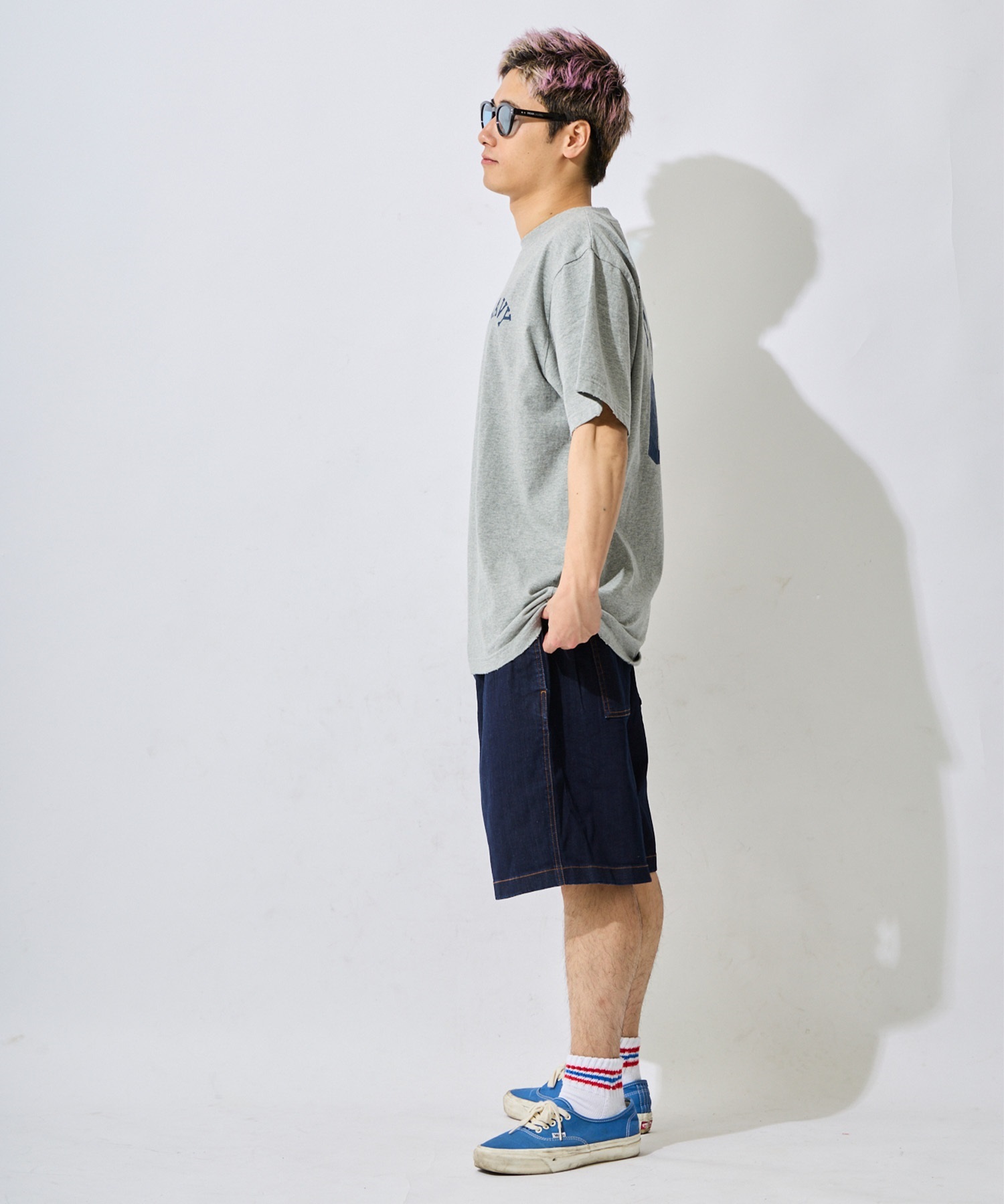 DEAR LAUREL ディアローレル ハーフパンツ ショートパンツ メンズ シンプル DENIM LOOSE SHORT GMP6-S2067(BLU-M)