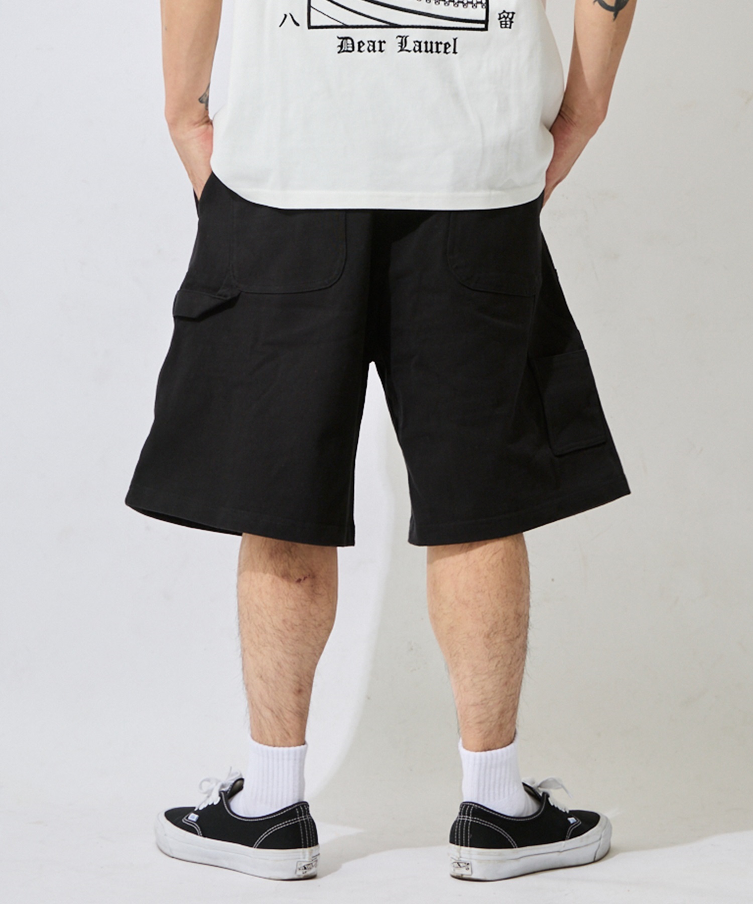 DEAR LAUREL ディアローレル ハーフパンツ ショートパンツ メンズ ショーツ BAGGY SWEAT SHORTS DL26S-3307(NVY-M)