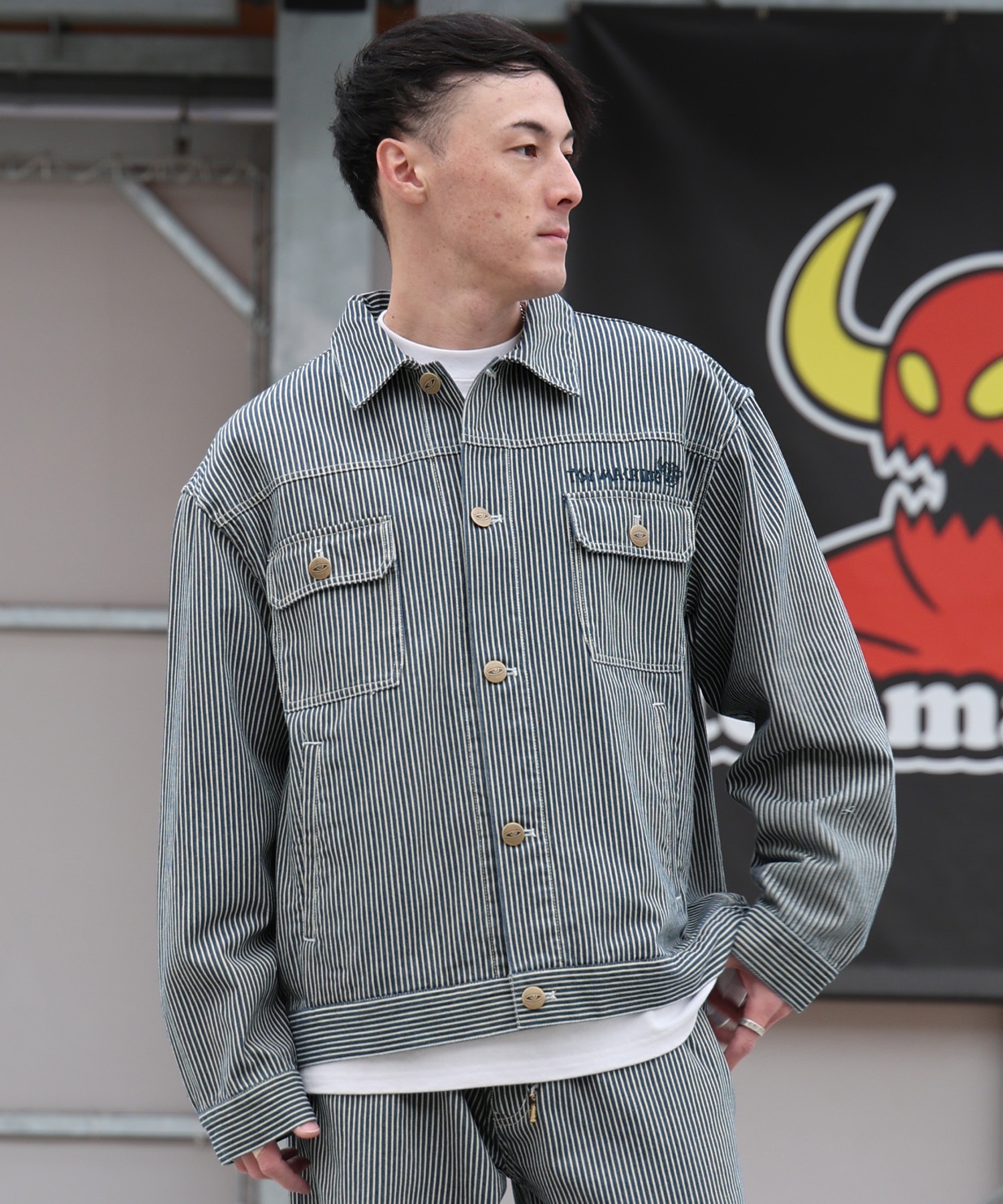 TOY MACHINE トイマシーン アウター メンズ デニム ジャケット MTMPGJK1(BLK-M)