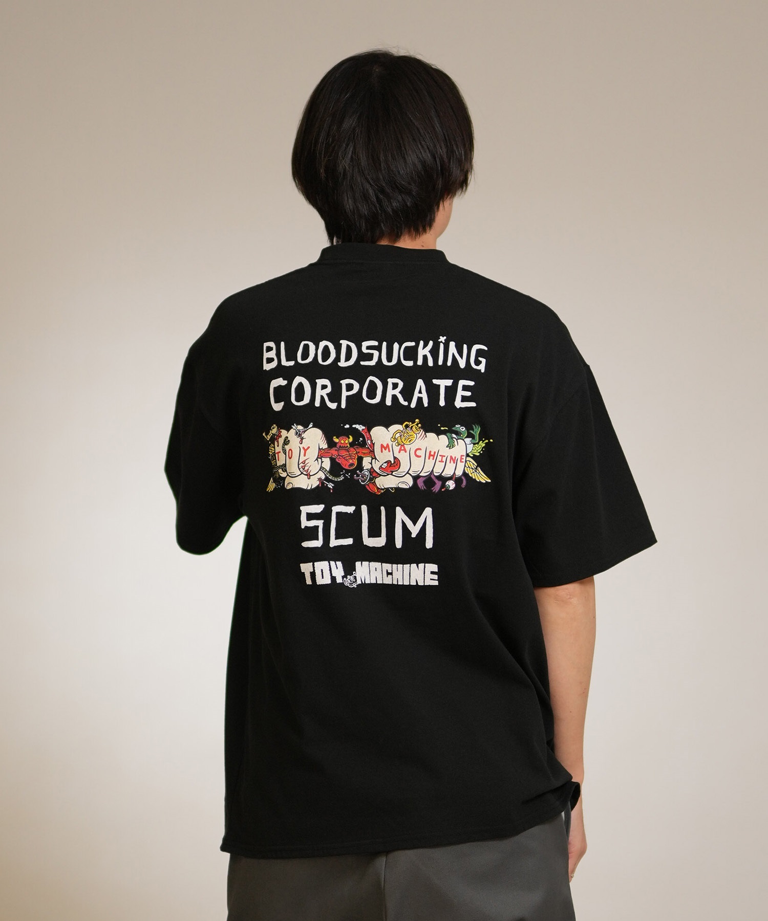 TOY MACHINE トイマシーン 半袖 Tシャツ メンズ バックプリント LIVING