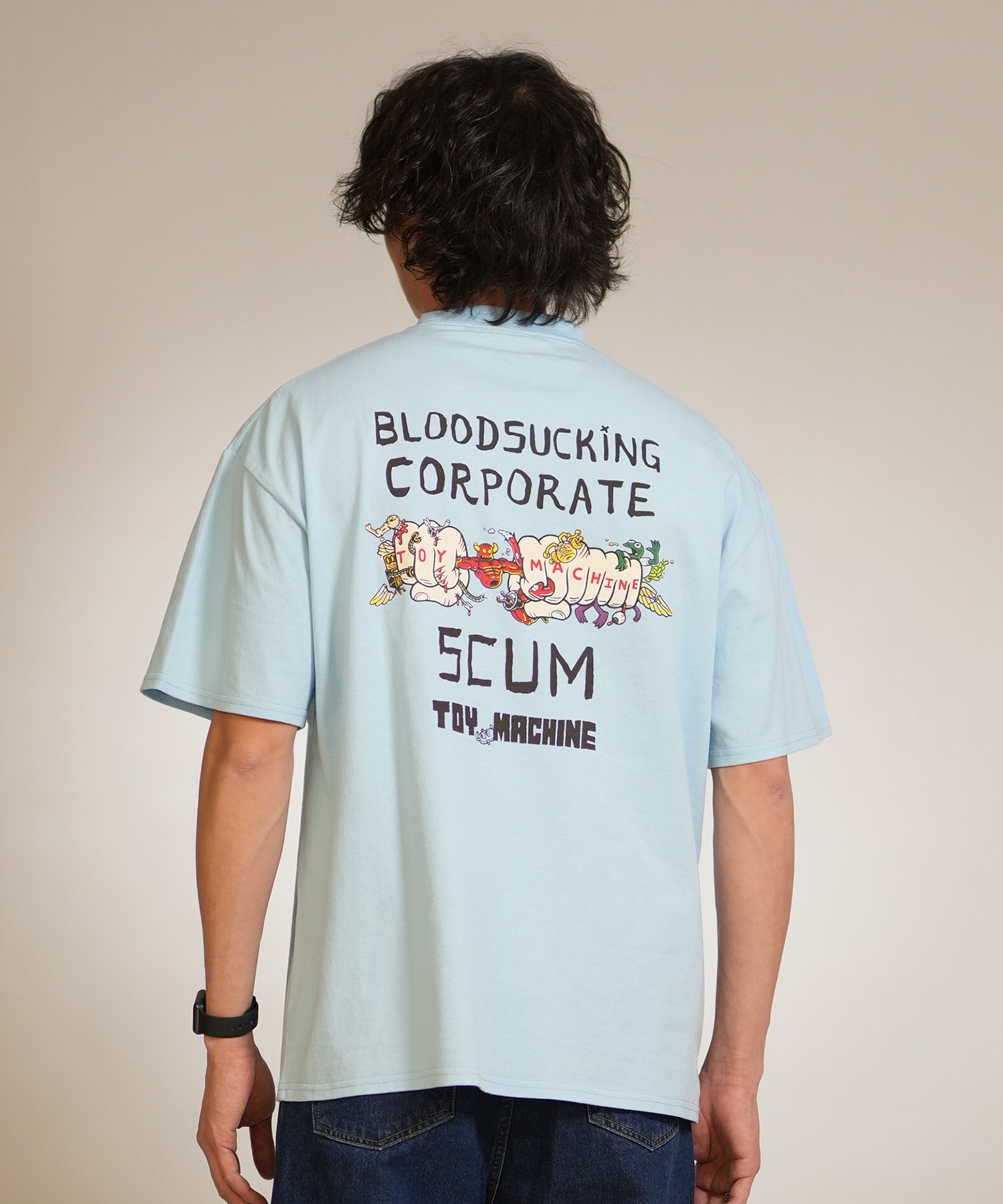 TOY MACHINE トイマシーン 半袖 Tシャツ メンズ バックプリント LIVING