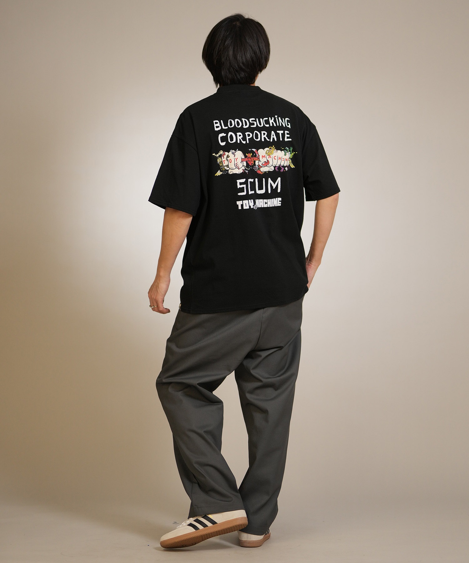 TOY MACHINE トイマシーン 半袖 Tシャツ メンズ バックプリント LIVING
