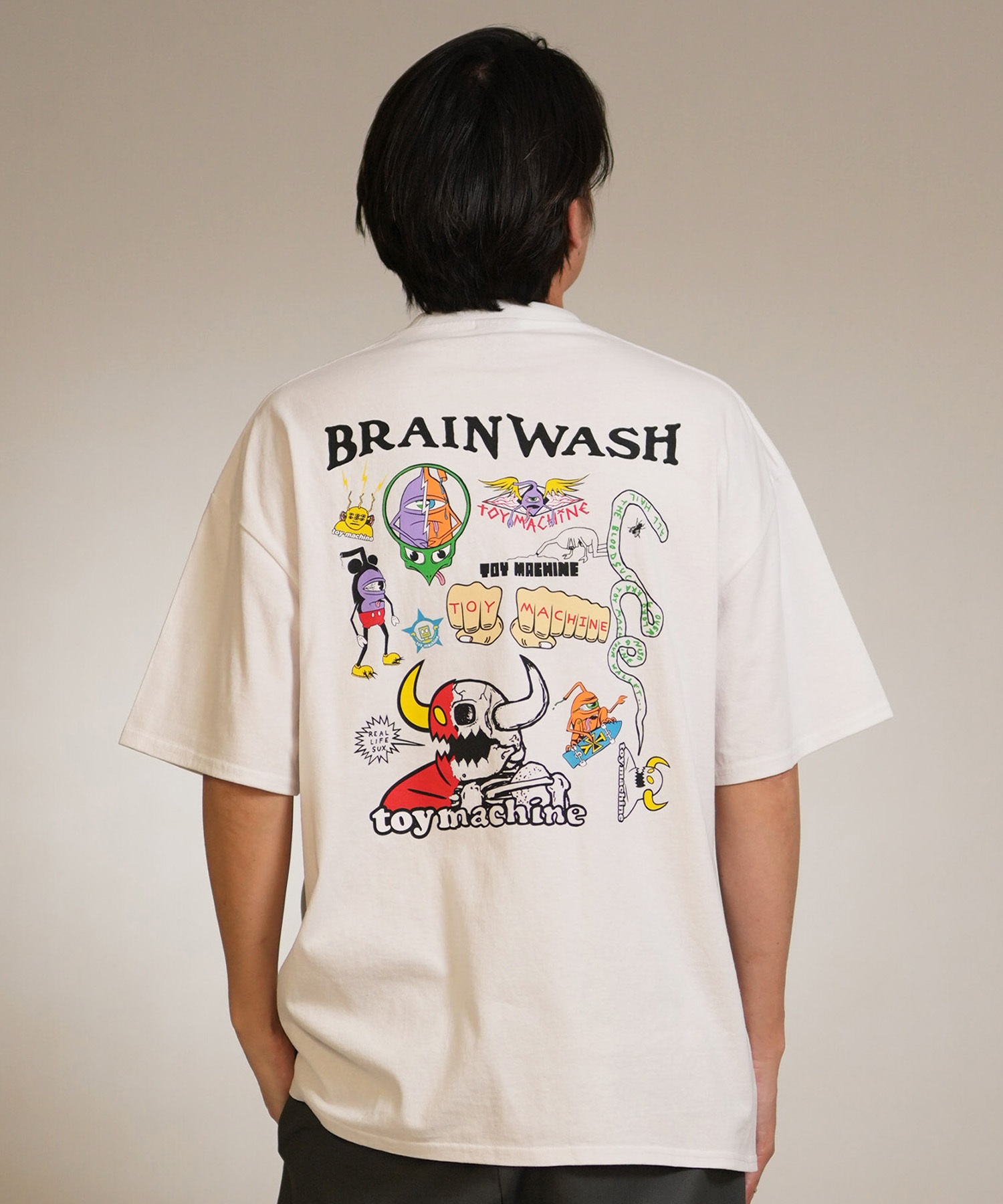 TOY MACHINE トイマシーン 半袖 Tシャツ メンズ バックプリント ALL