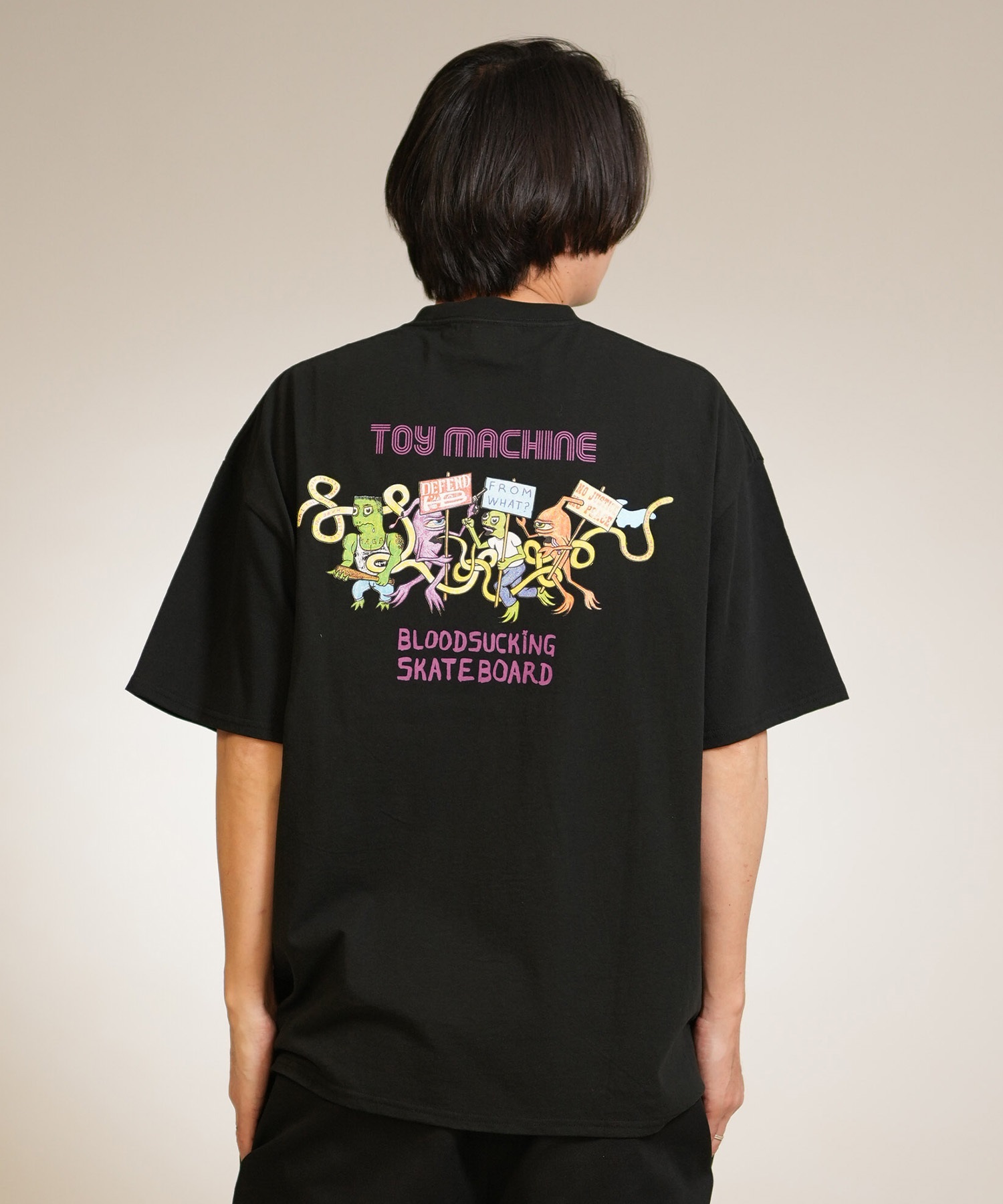 TOY MACHINE トイマシーン 半袖 Tシャツ メンズ バックプリント DEFEND