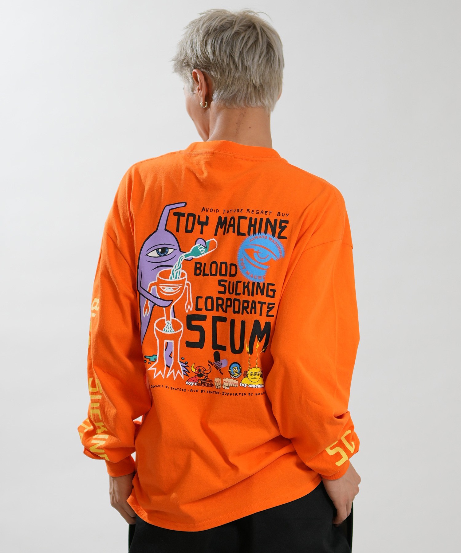 TOY MACHINE トイマシーン 長袖 Tシャツ ロンT メンズ オーバーサイズ