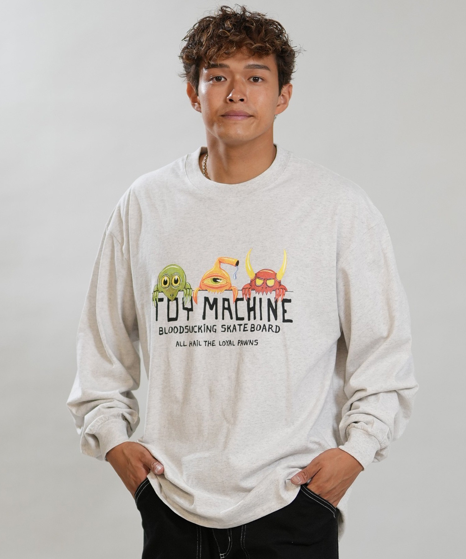 TOY MACHINE トイマシーン 長袖 Tシャツ ロンT メンズ ロゴ フロント