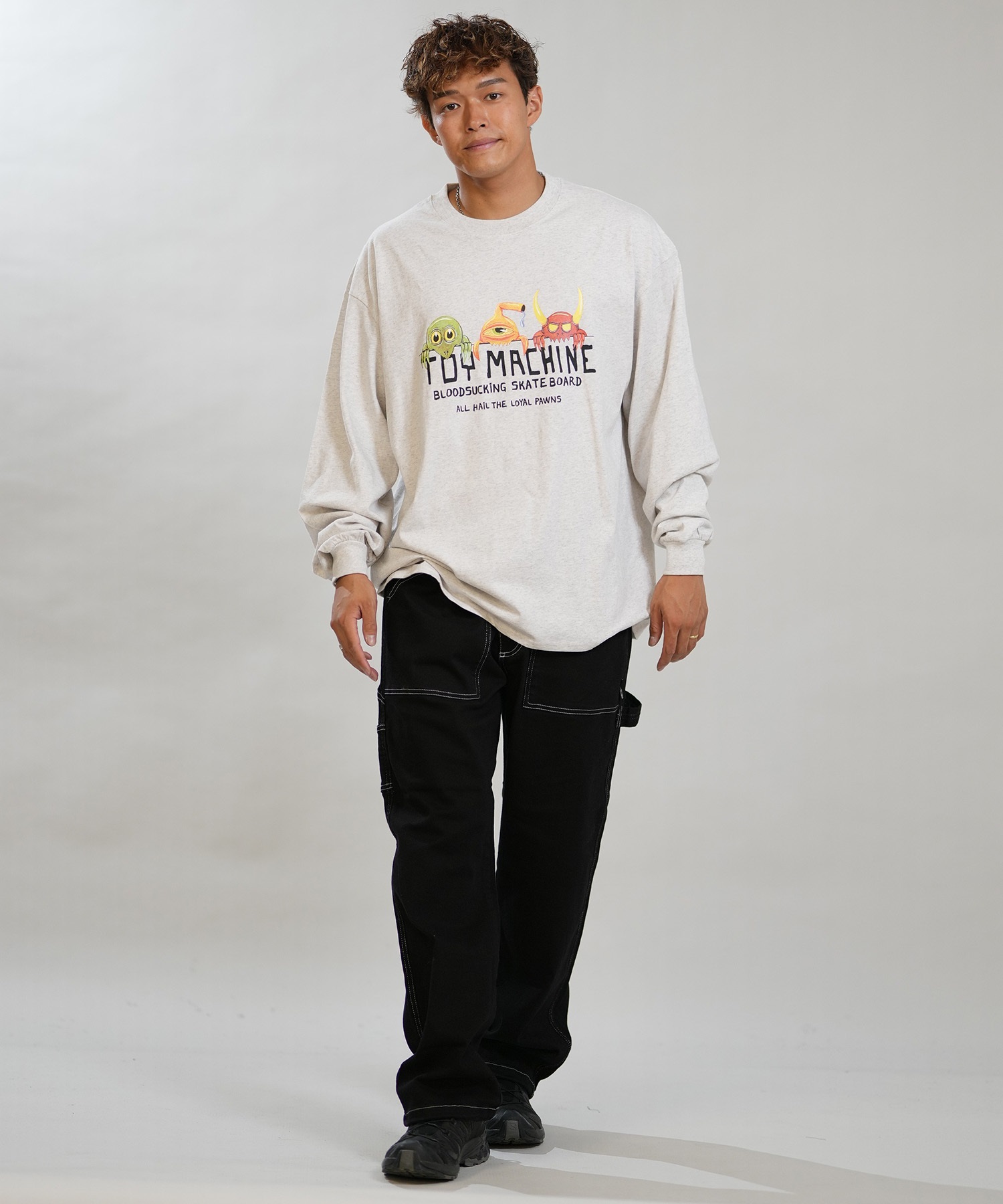 TOY MACHINE トイマシーン 長袖 Tシャツ ロンT メンズ ロゴ フロント
