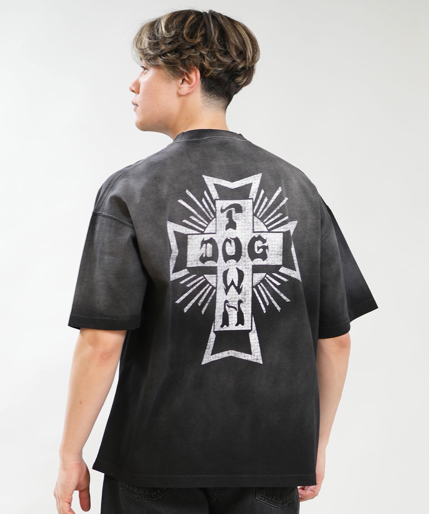 DOGTOWN ドッグタウン 半袖 Tシャツ メンズ バックプリント 古着風