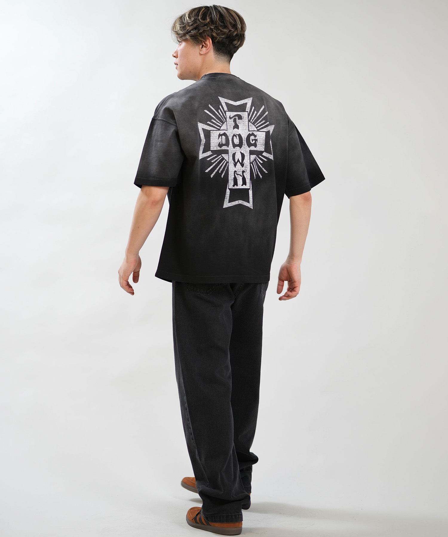 DOGTOWN ドッグタウン 半袖 Tシャツ メンズ バックプリント 古着風