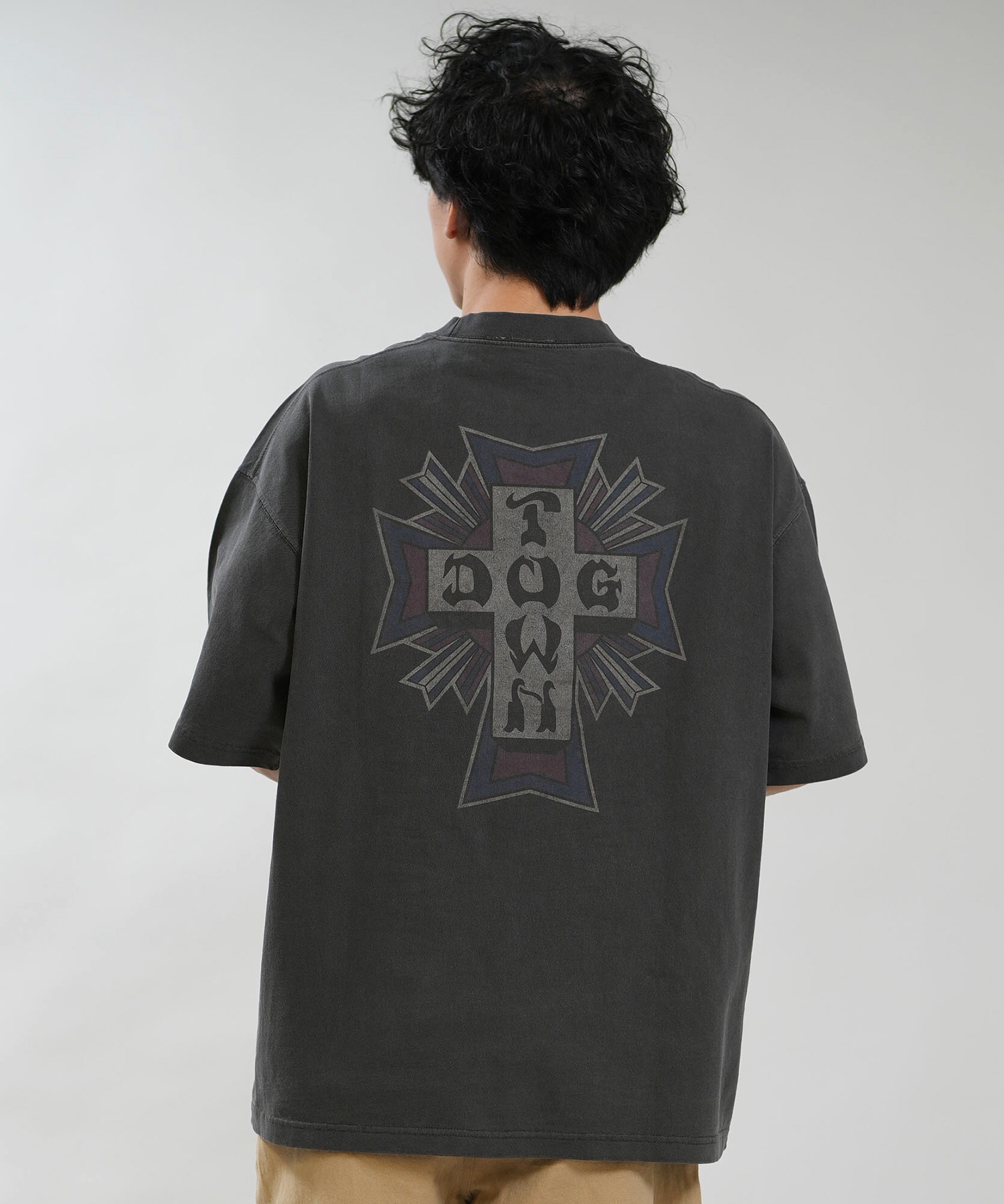 DOGTOWN ドッグタウン 半袖 Tシャツ メンズ バックプリント 古着風