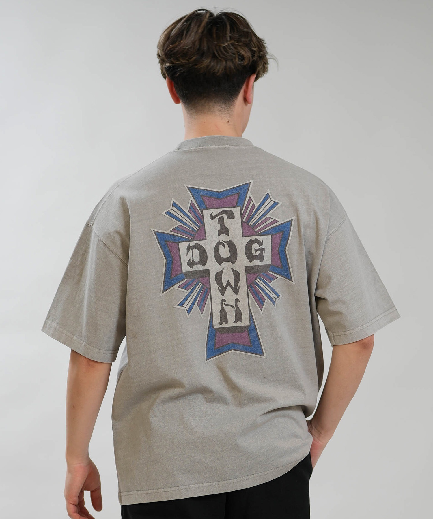 DOGTOWN ドッグタウン 半袖 Tシャツ メンズ バックプリント 古着風