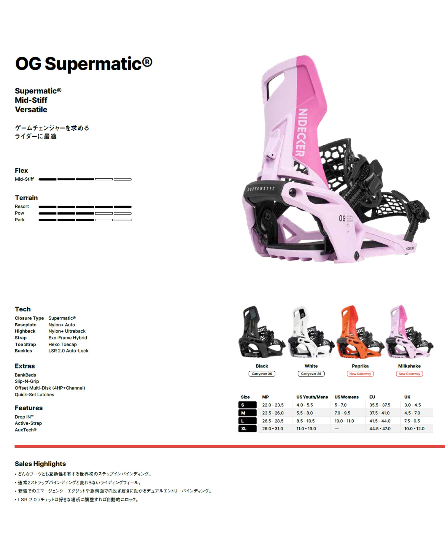 NIDECKER ナイデッカー オージースーパーマティック OG SUPERMATIC