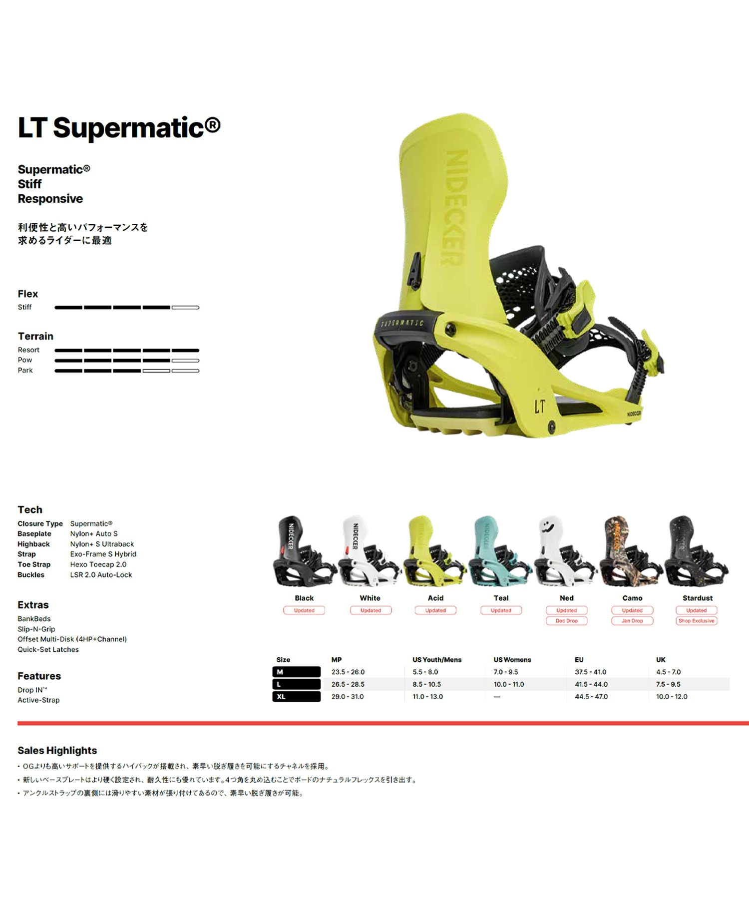 NIDECKER ナイデッカー エルティースーパーマティック LT SUPERMATIC