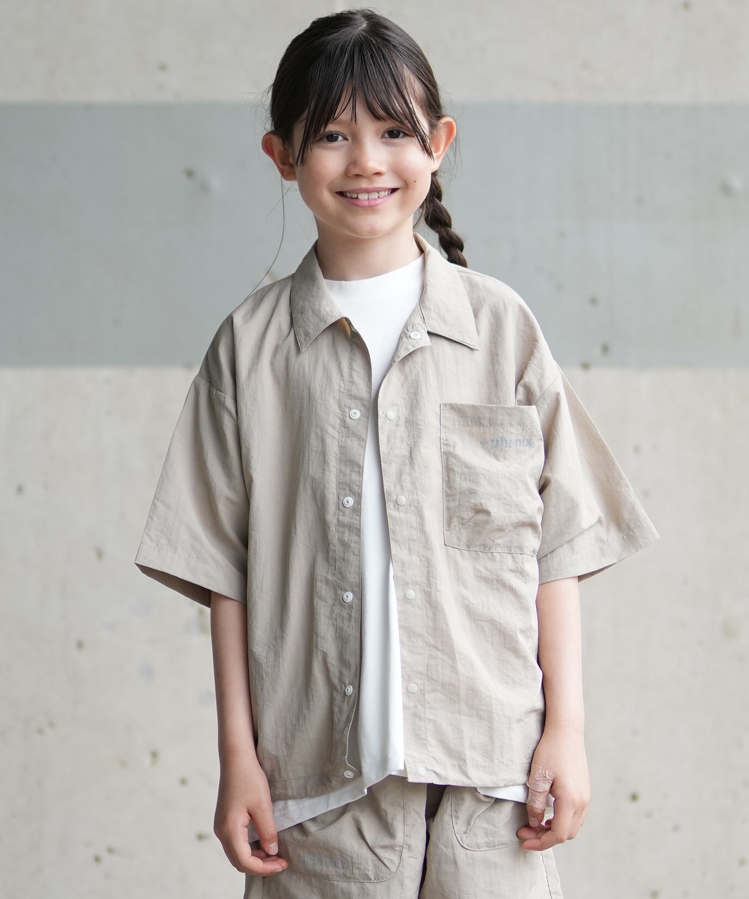 PHENIX フェニックス 半袖 シャツ キッズ ジュニア 子供 軽量ナイロン