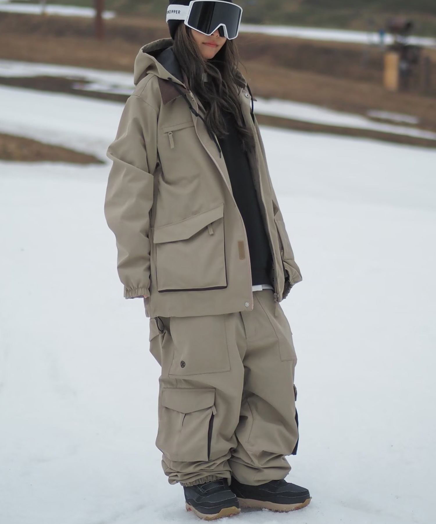 【Vesp】モノグラムカーゴパンツ　スノーボードウェア VESP ベスプ ワイドジョガーカーゴパンツ Wide Jogger Cargo Pants