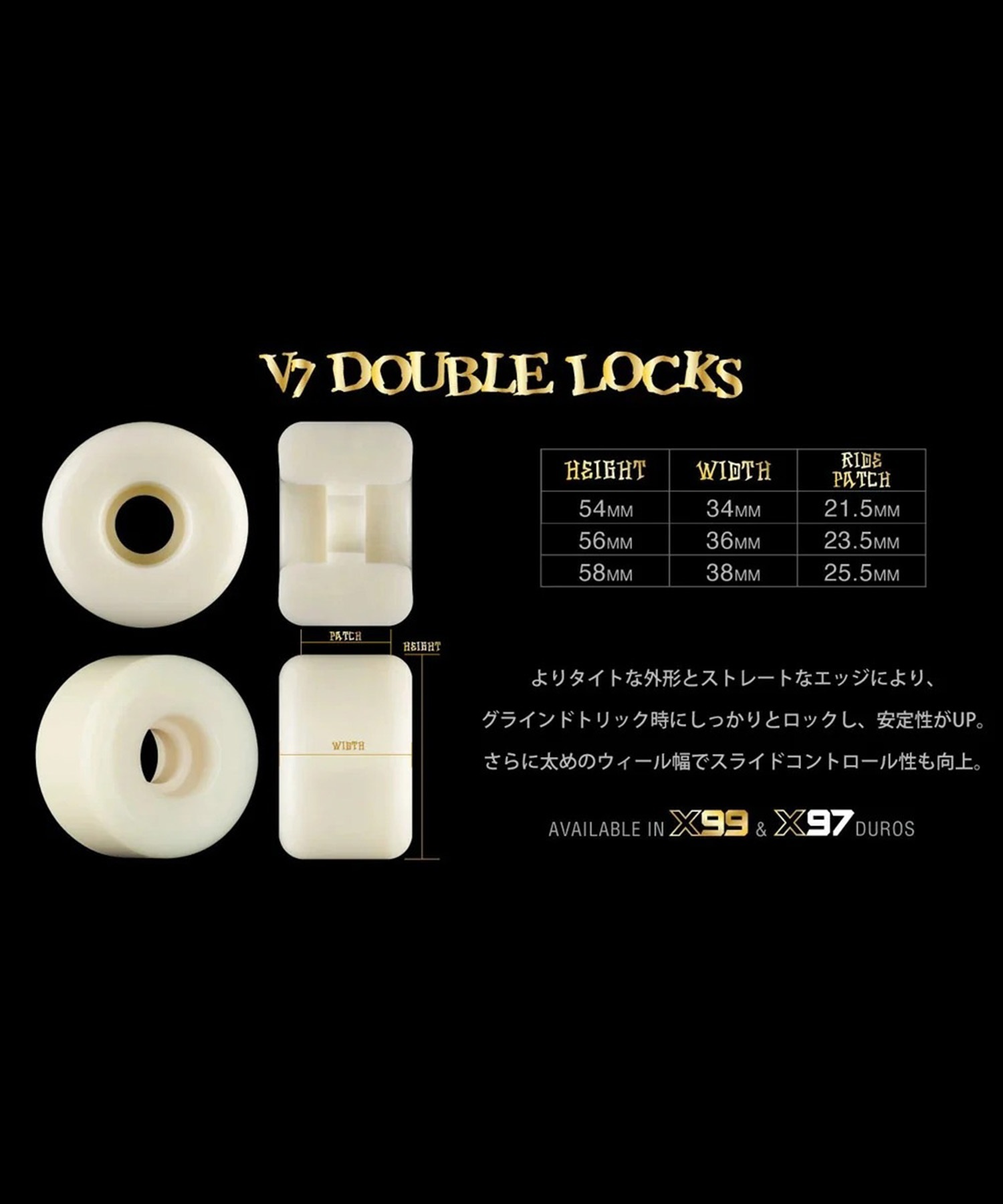 BONES ボーンズ X FORMULA DOUBLE LOCKS V7 99A スケートボード