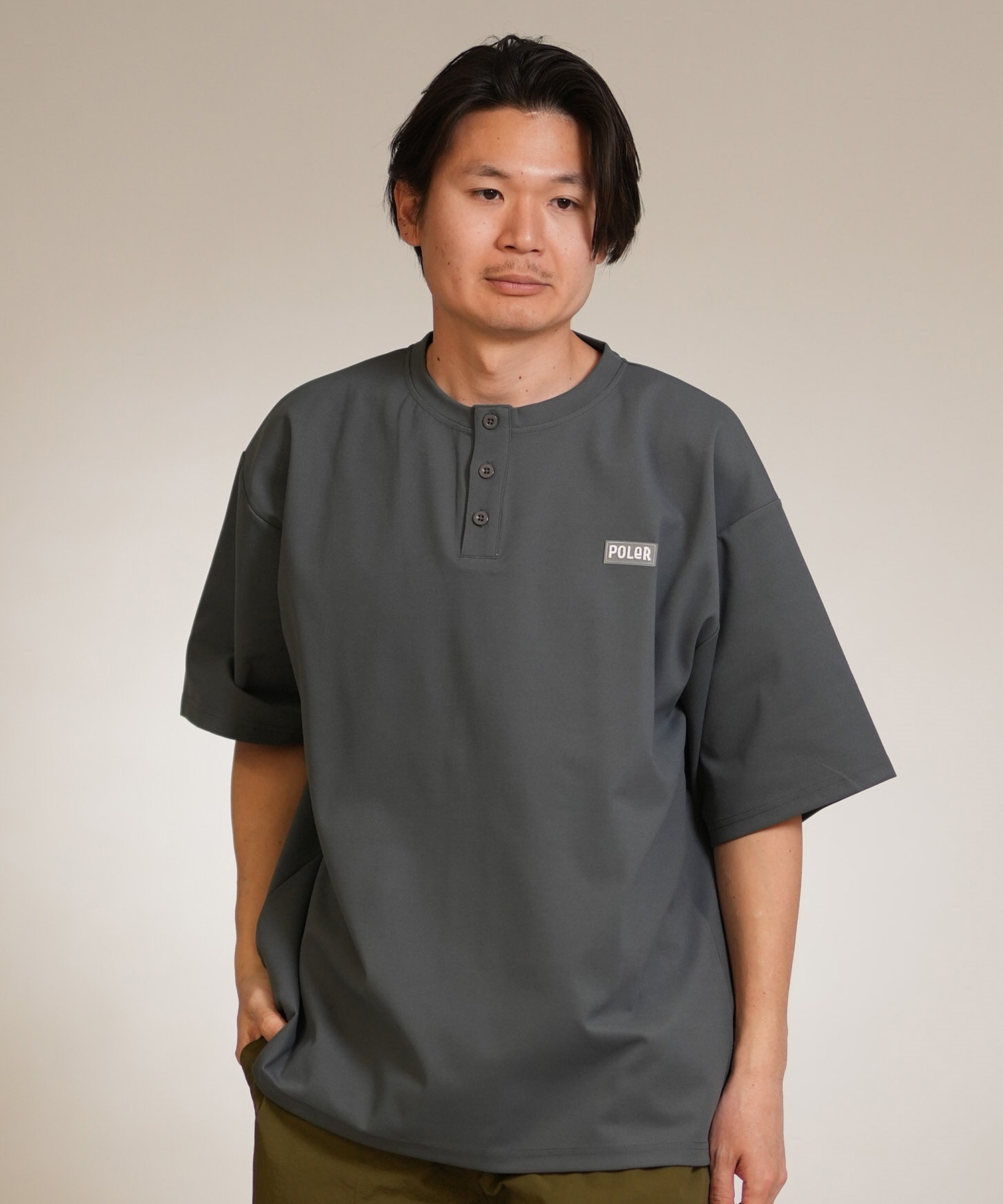 POLER ポーラー 半袖 Tシャツ メンズ 水陸両用 FURRY FONT DRY HENLEY