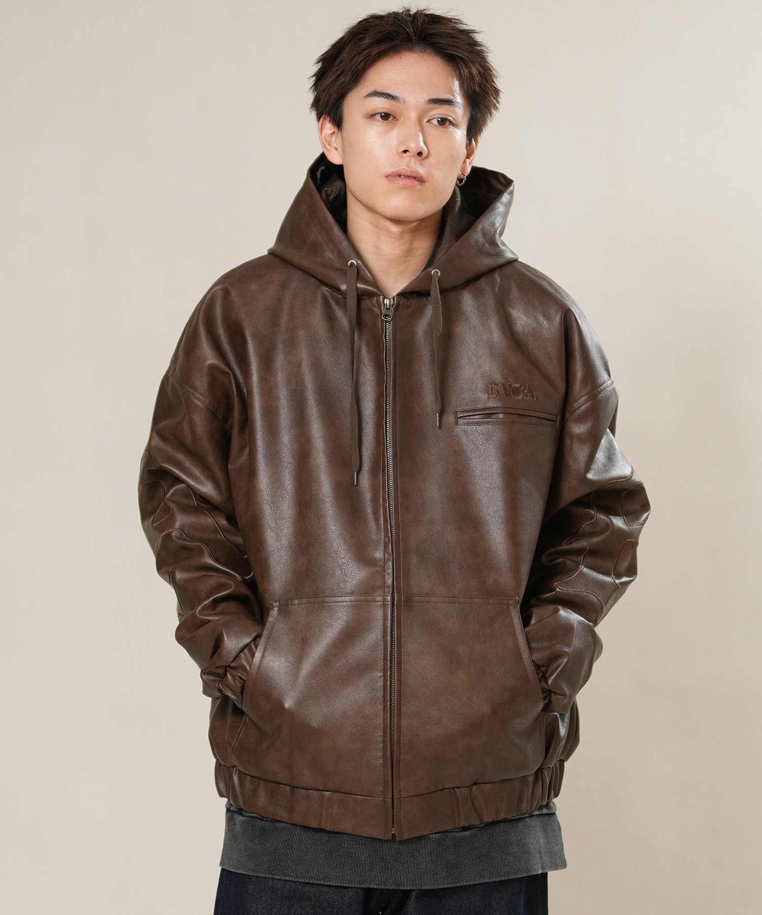 RVCA ルーカ ジャケット メンズ フェイクレザー ジップアップ