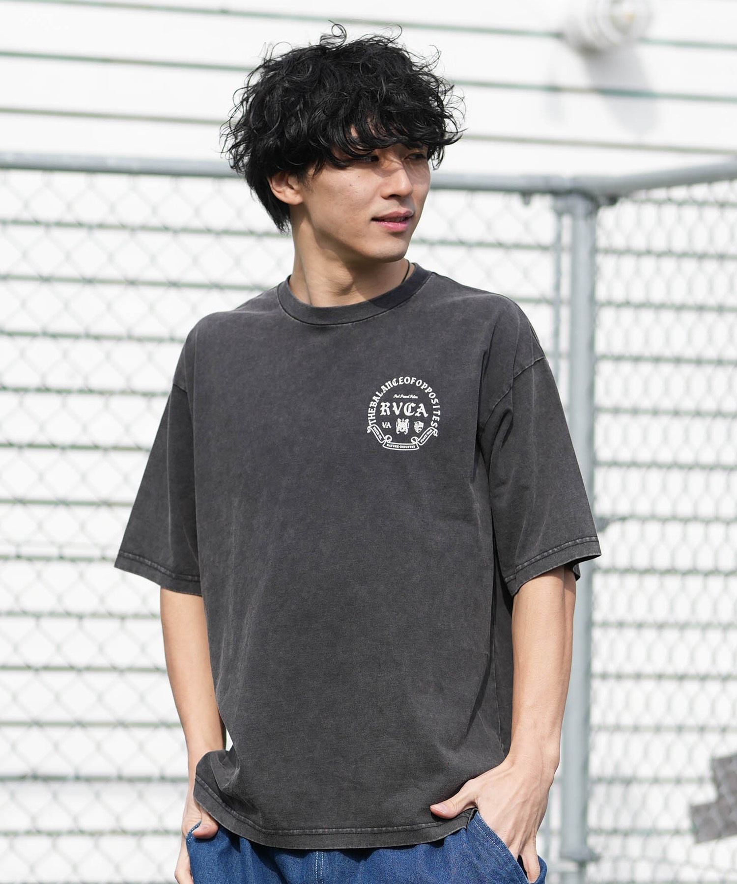 RVCA ルーカ 半袖 Tシャツ メンズ バックプリント CIRCLE BALANCE OE 