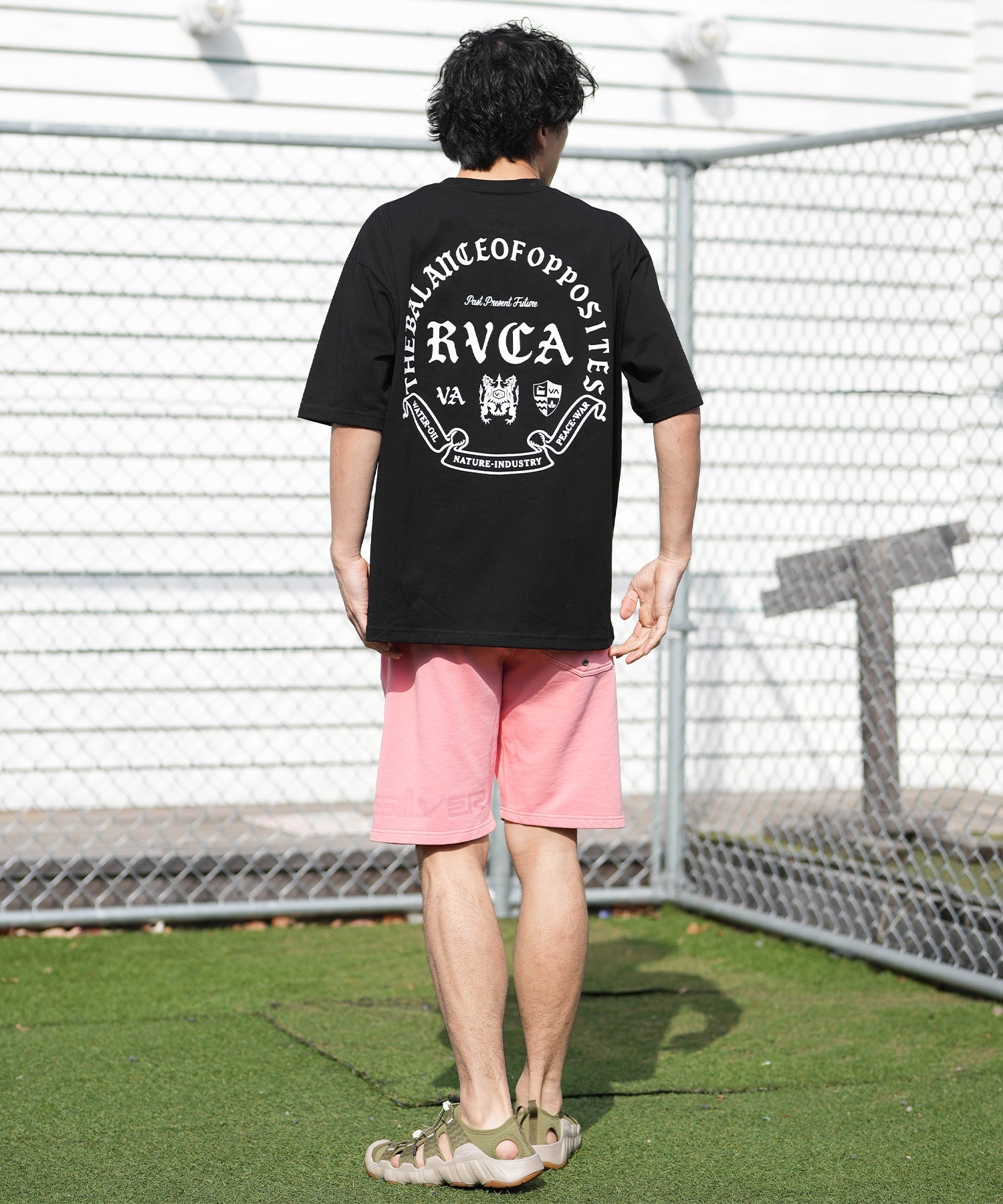 RVCA ルーカ 半袖 Tシャツ メンズ バックプリント CIRCLE BALANCE OE 