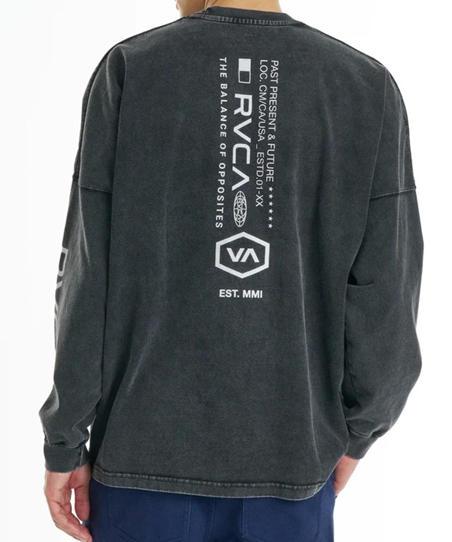 RVCA ルーカ 長袖 Tシャツ ロンT メンズ バックプリント STRAIGHT HEX