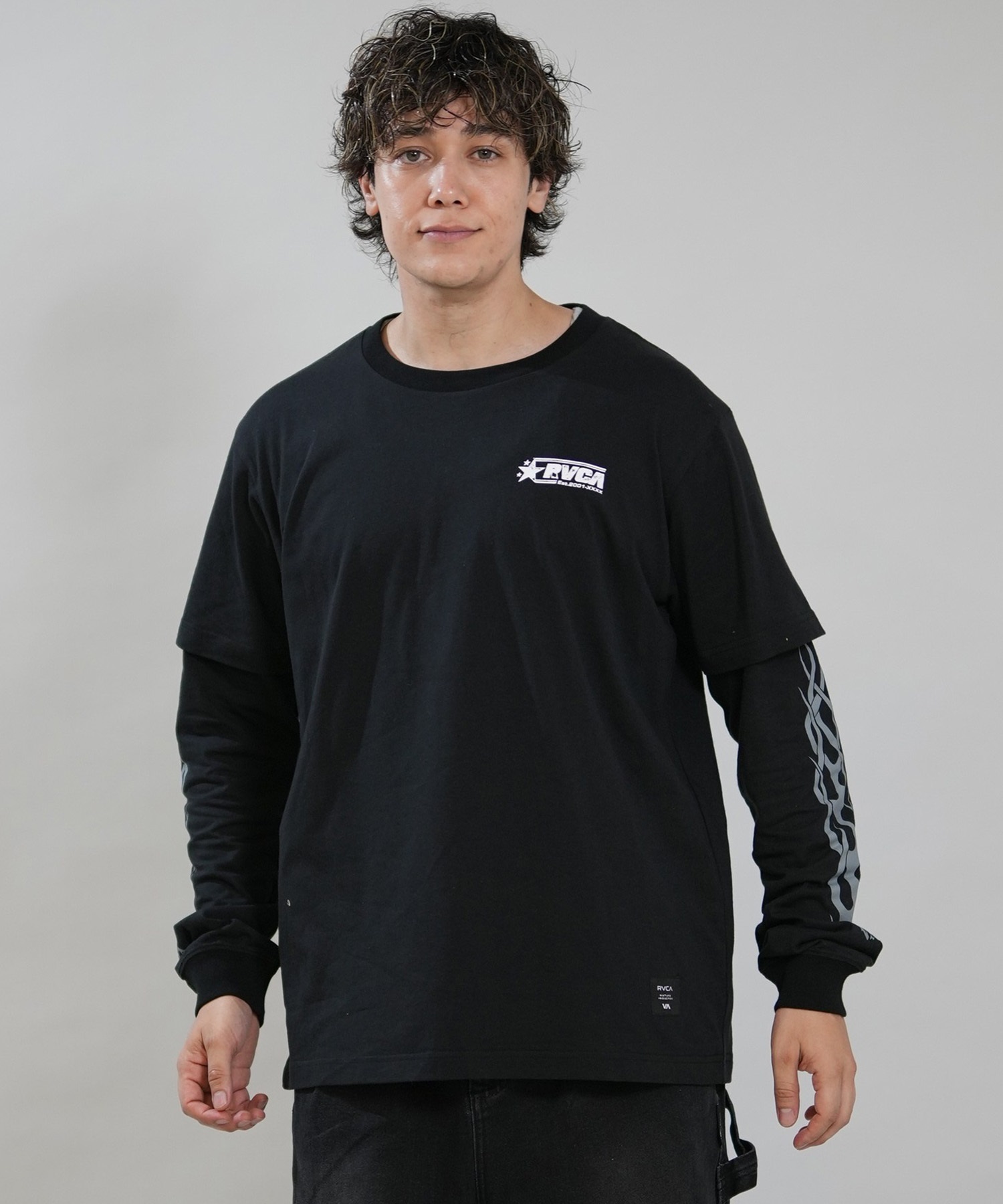 RVCA ルーカ 長袖 Tシャツ ロンT メンズ フェイクレイヤード BANDANA