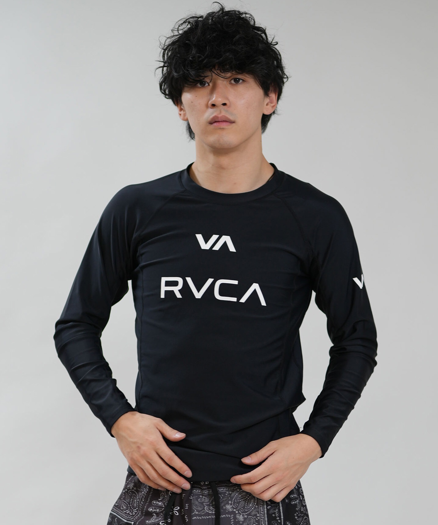 RVCA ルーカ 水着 ラッシュガード 長袖 Tシャツ ロンT メンズ UVカット